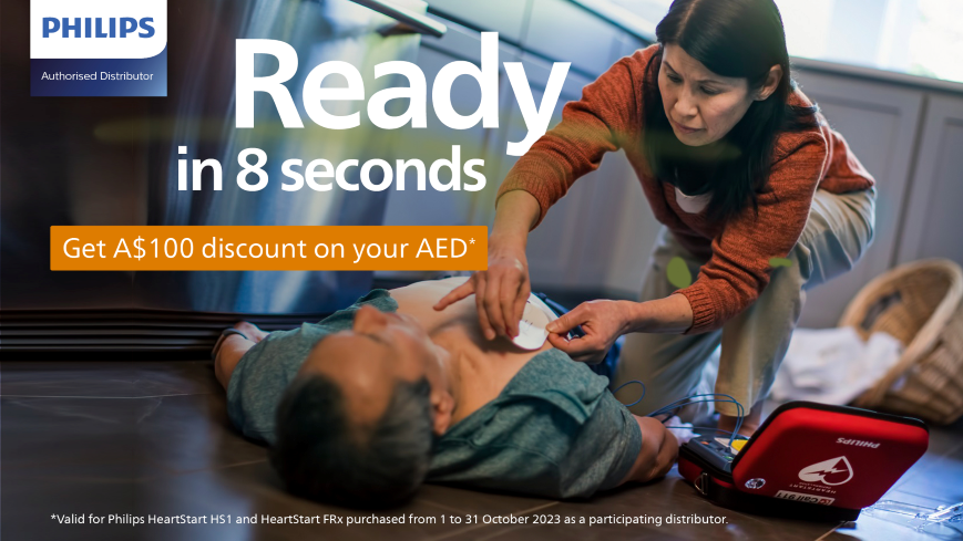 HeartStart® HS1 Automated External Defibrillator (AED) - Portable First Aid Device for Cardiac Emergencies - Perfect for Homes, Offices, and Public Spaces
