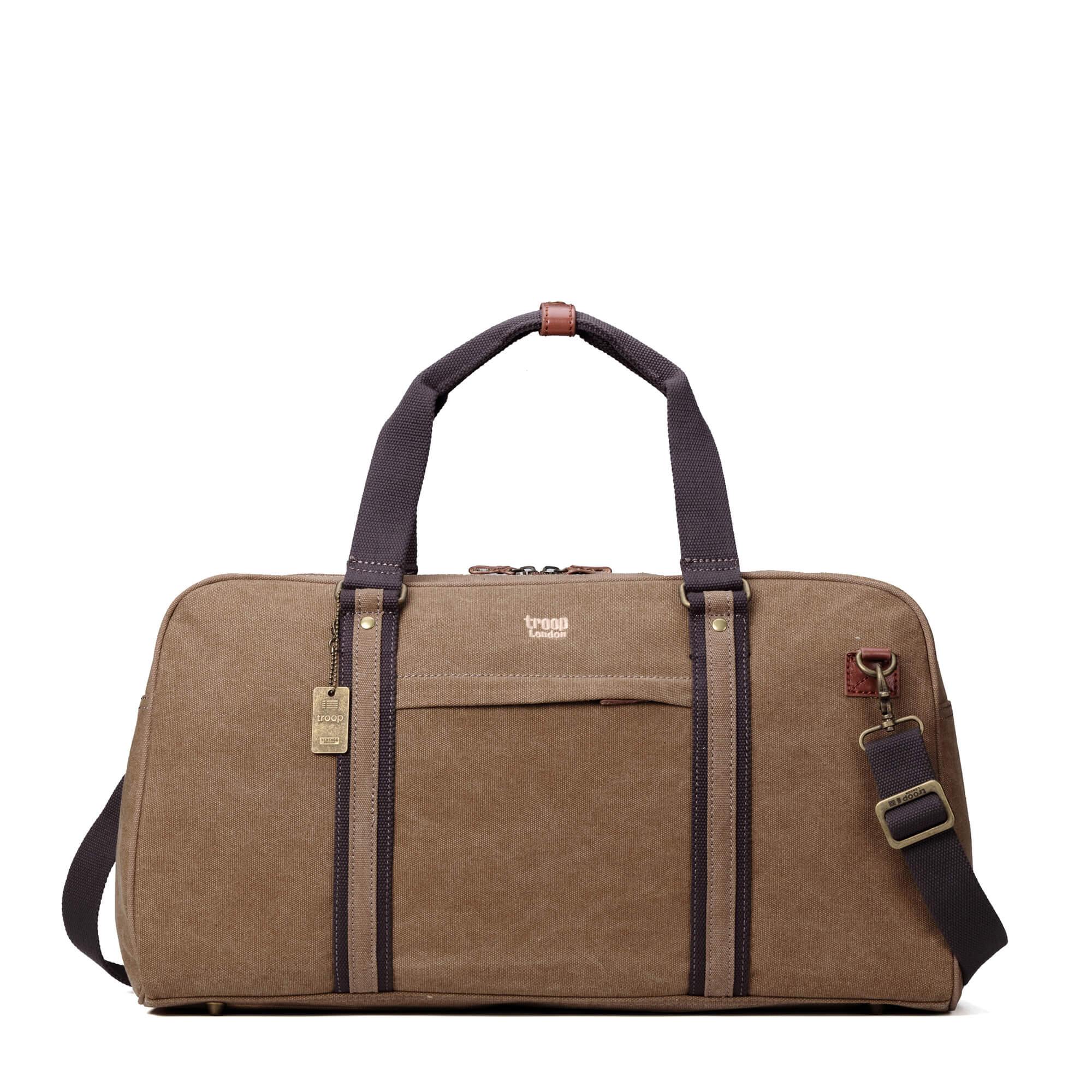 TRP0389 Troop London Classic Canvas Travel Duffel Bag - Large Waterproof Holdall for Gym, Weekend Getaways & Air Travel | Durable Carry-On Luggage for Men & Women