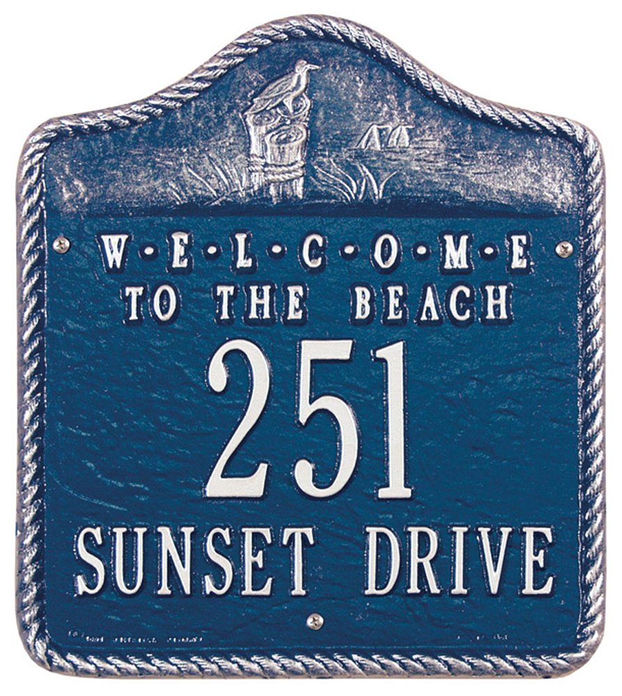 Blue and Silver Welcome to The Beach Wall Plaque - Perfect for Coastal Home Decor, Beach House Signs, and Ocean-Themed Gifts