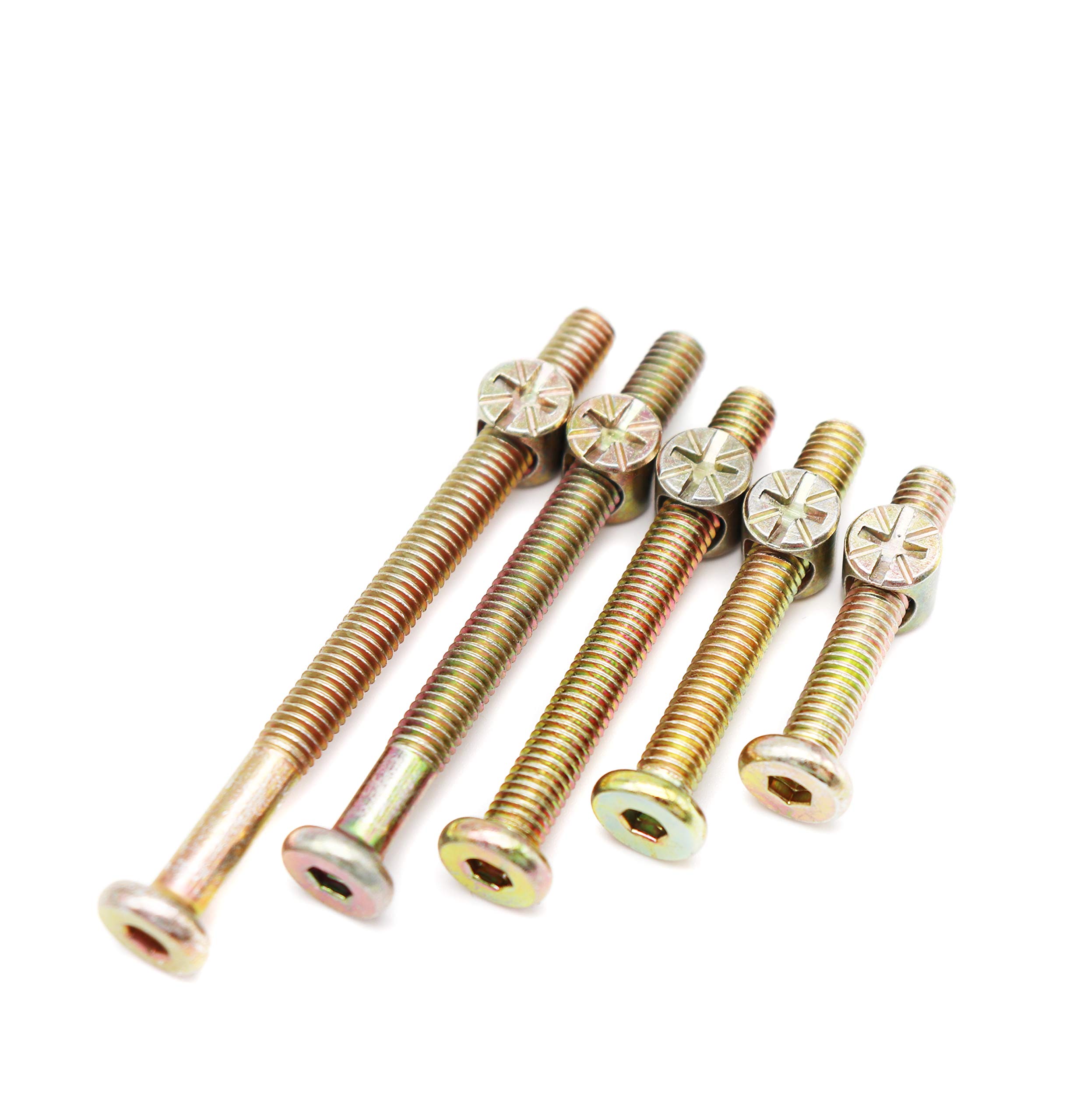 BinifiMux Baby Crib Hardware Kit - 50pcs Zinc Plated Bolts & Nuts Set (M6) for Furniture Repair - DIY Crib, Cot & Bed Maintenance
