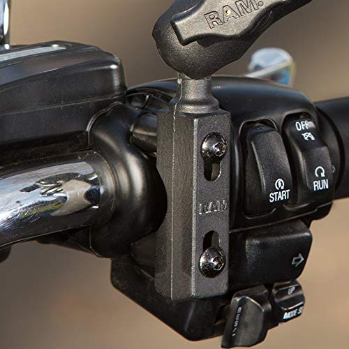 RAM Mounts RAM-B-309-1U 摩托车刹车/离合器储液罐球座底座，1英寸B型球头，适用于摩托车导航设备安装