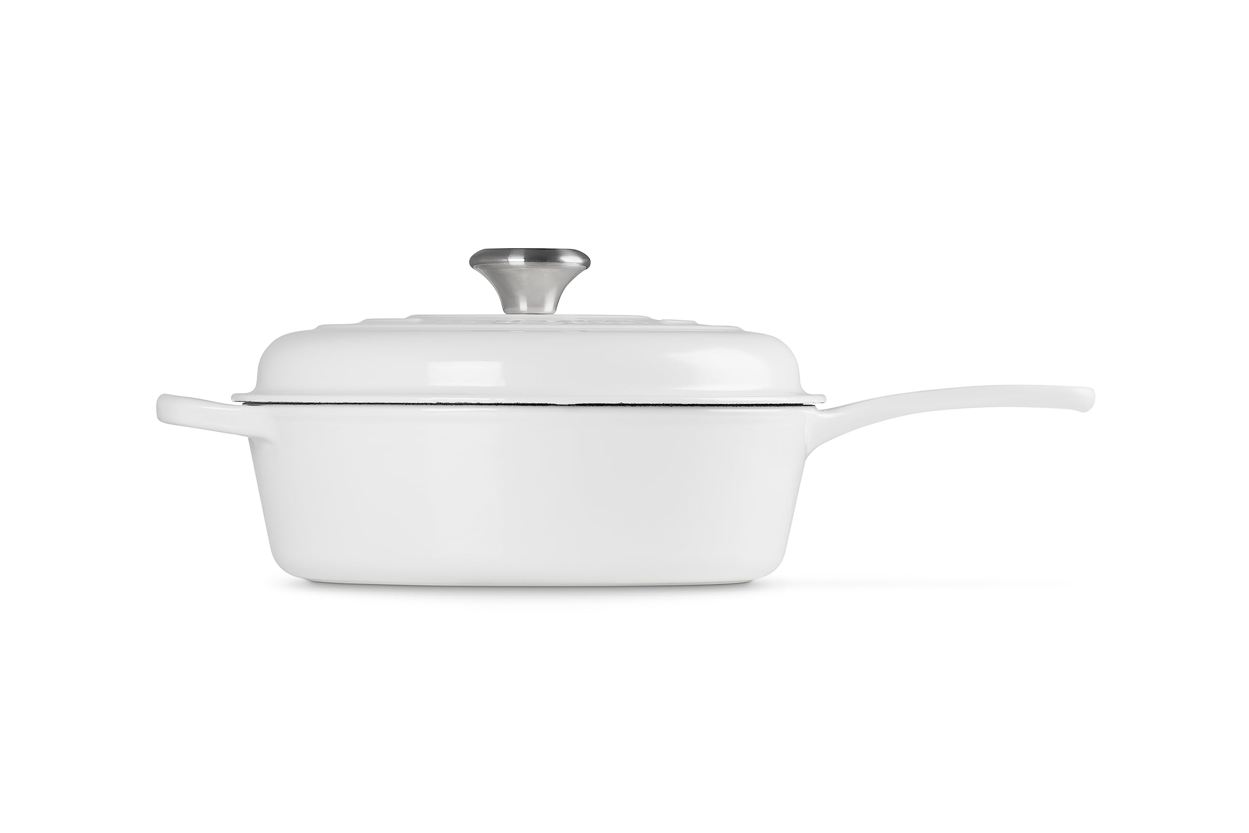 Le Creuset Signature Enameled Cast Iron Cassadou Dutch Oven - 3.75 Quart, Classic White | Perfect for Braising, Stewing & Slow Cooking Soups