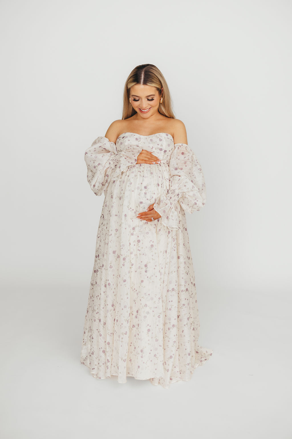 Dear Lily Floral Maxi Dress in Lilac - Maternity & Bump Friendly Women's Summer Dress for Beach, Wedding & Special Occasions