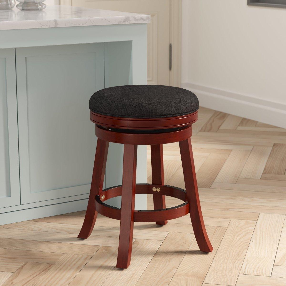 Creede Bonded Leather Backless Swivel Stool - 24