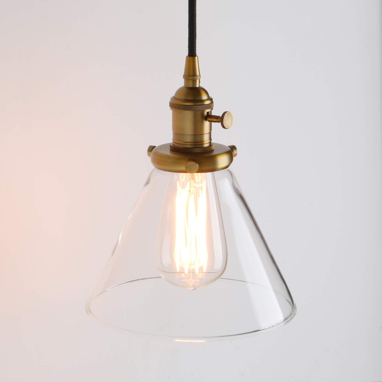 Vintage Rustic Industrial 3-Light Kitchen Island Chandelier - Triple Head Pendant Ceiling Light with Clear Glass Shade - Perfect for Farmhouse, Loft & Industrial Style Dining Rooms