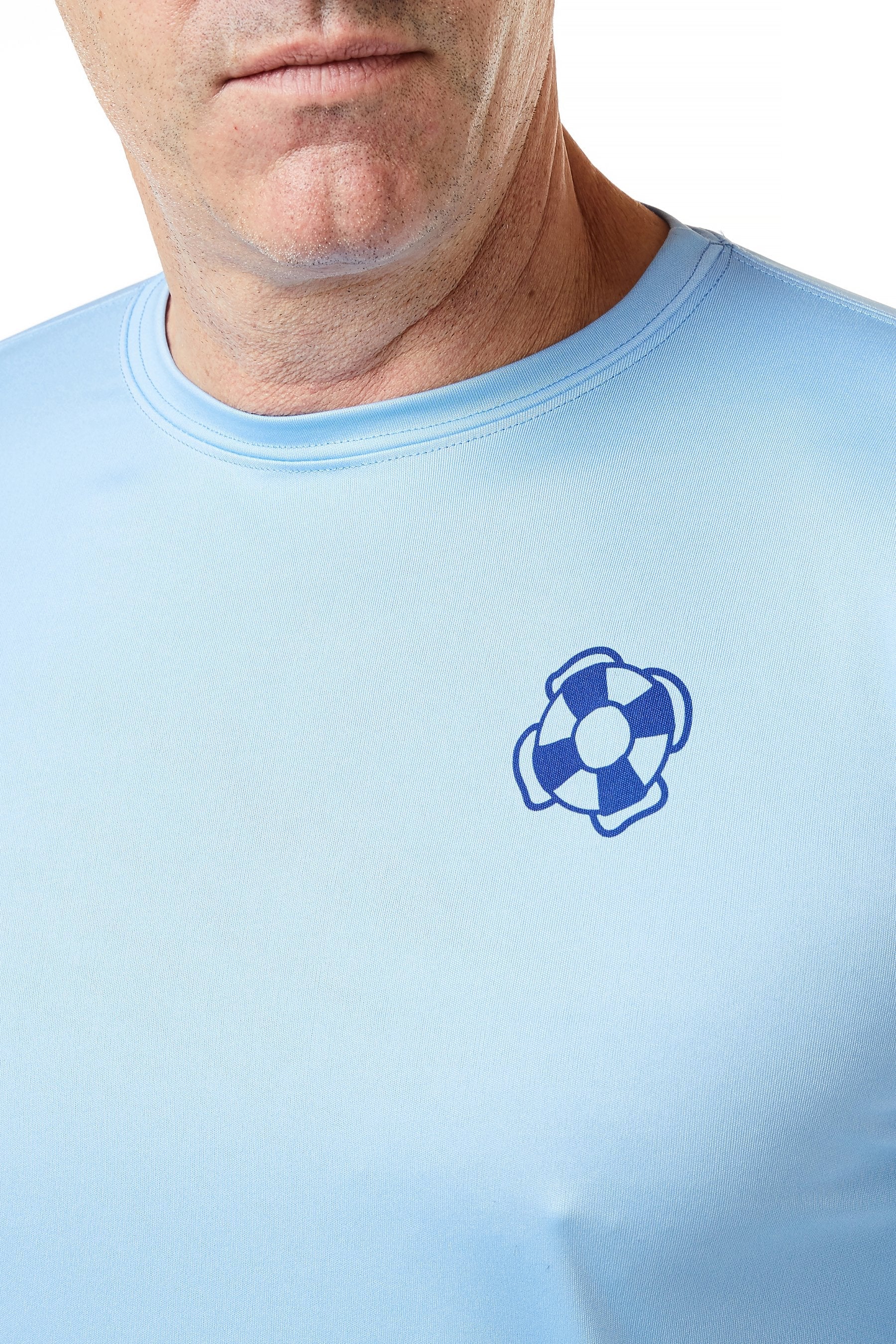 SPF 50+ Sun Protection Shirt for Men & Women - Light Blue UPF Fishing Shirt with Lobster Print - Perfect for Beach, Hiking, and Outdoor Activities