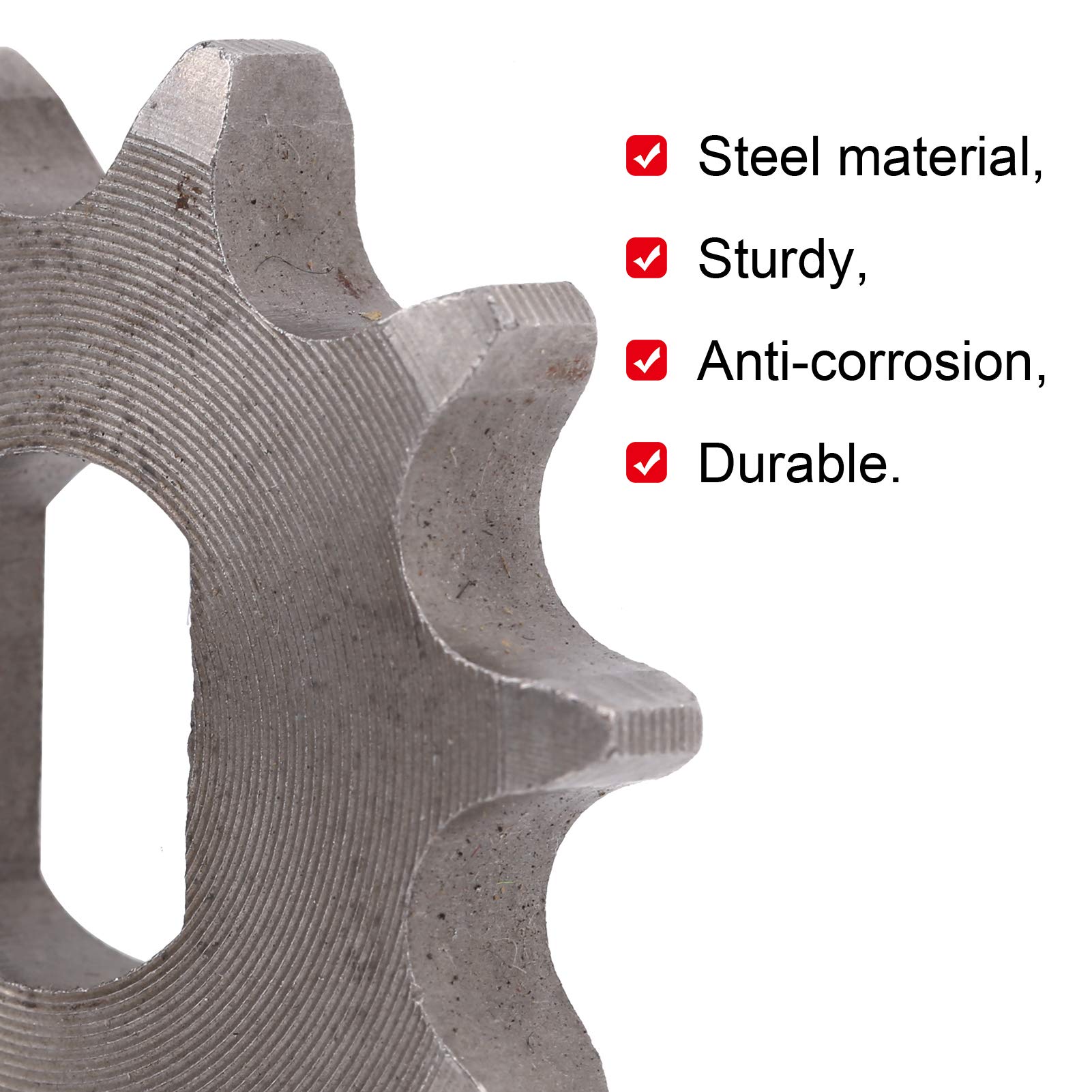 Keenso 10T Steel Sprocket - 10 Tooth Electric Motor Gear Replacement for Electric Tricycles & E-Bikes | Durable Bike Chain Sprocket for Motorcycle, Scooter & Power Transmission Systems