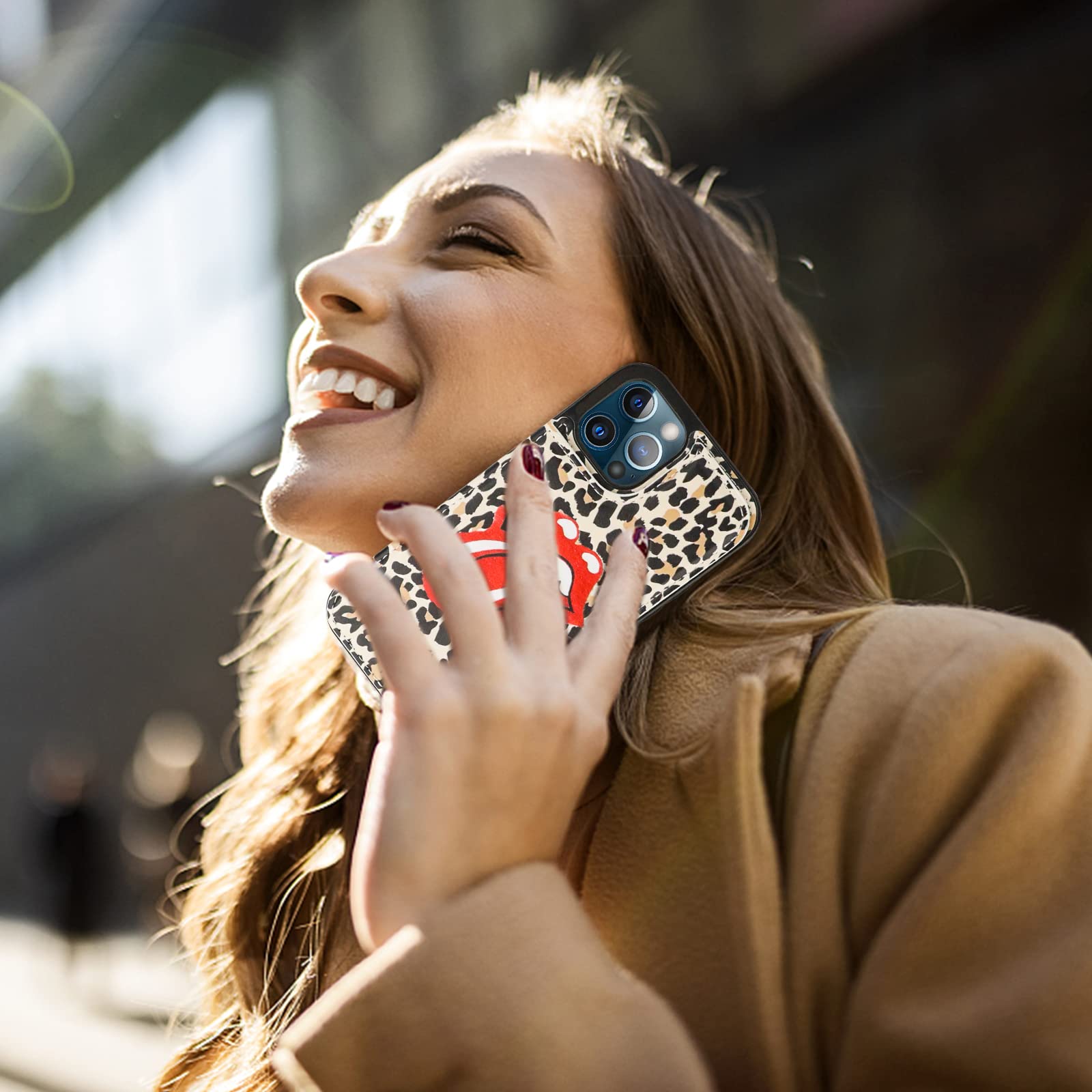 HAOPINSH iPhone 12/12 Pro Wallet Case with Card Holder - Leopard Print PU Leather Protective Cover with Kickstand | 6.1