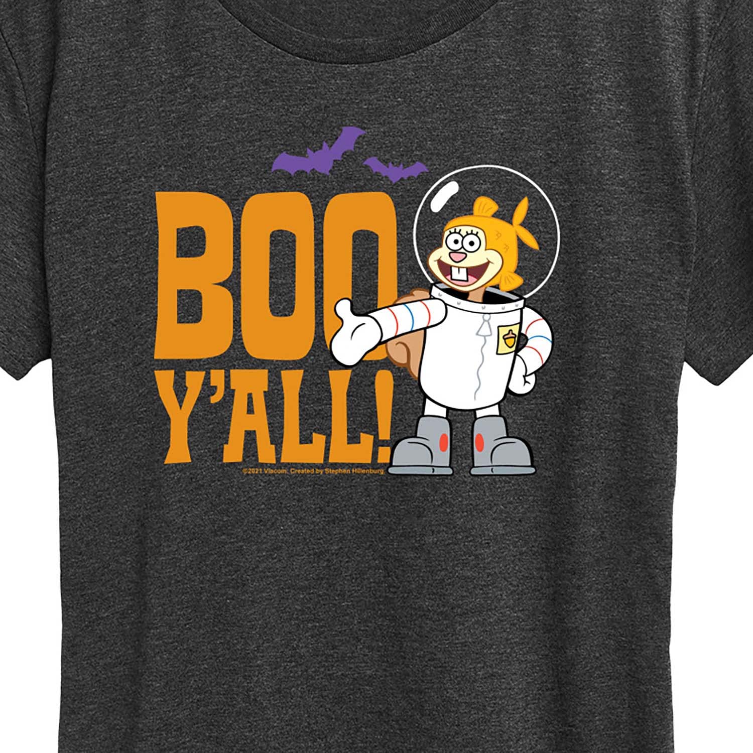 SpongeBob SquarePants Sandy Boo Y'all Women's Graphic T-Shirt | Funny Cartoon Short Sleeve Tee for Women | Perfect for Cosplay, Halloween & Casual Wear