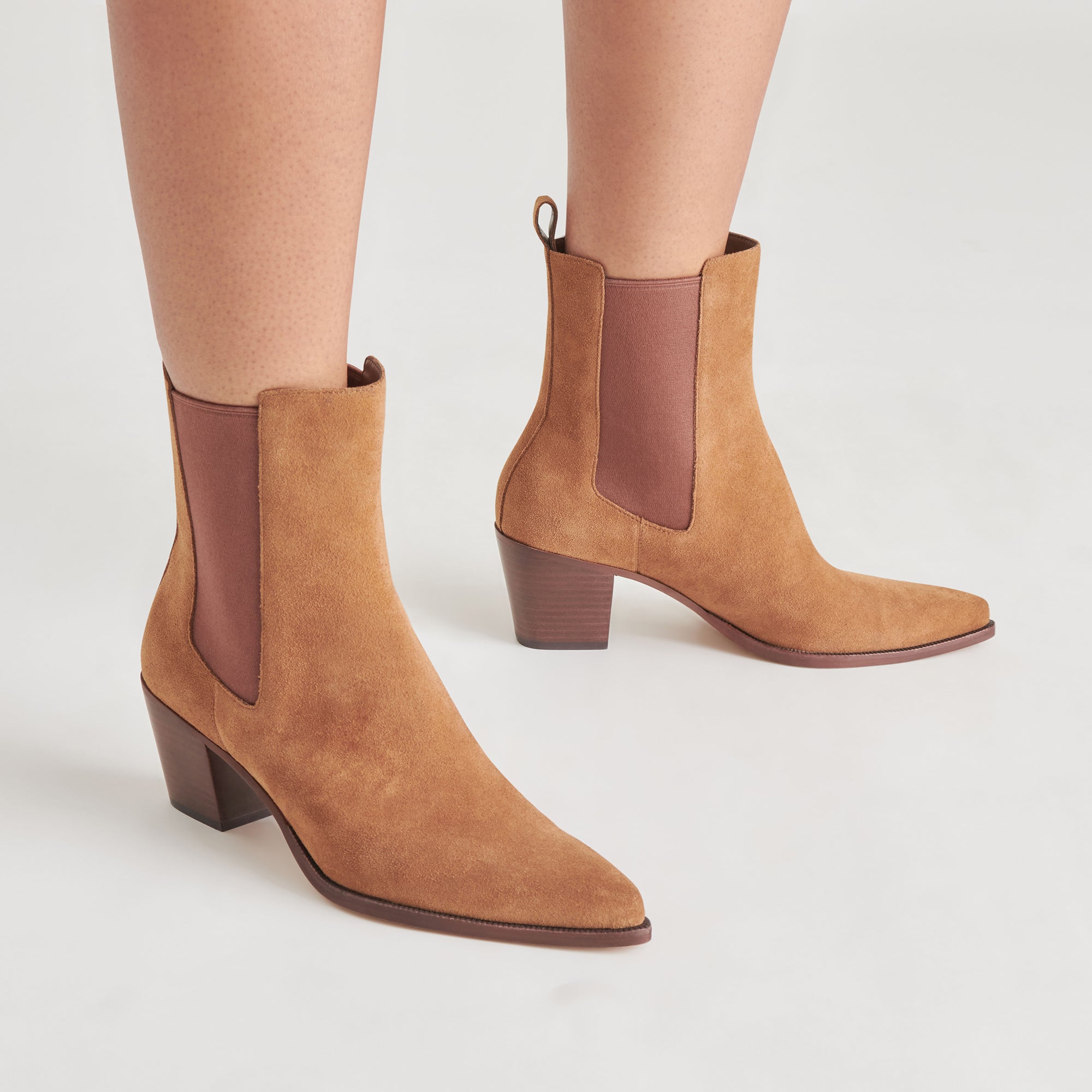 SHADIE H2O Wide Booties for Women - Brown Suede Waterproof Boots | Comfortable Slip-Resistant Outdoor Shoes for Hiking, Rainy Days & Winter Wear