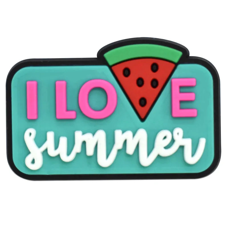 1Pcs PVC Summer Beach Ice Cream Cactus Shoe Charms for Crocs - Cute Shoe Accessories & DIY Decorations - Fits Crocs Shoes & Wristbands - Perfect for Beach Parties, Pool Days & Summer Fashion
