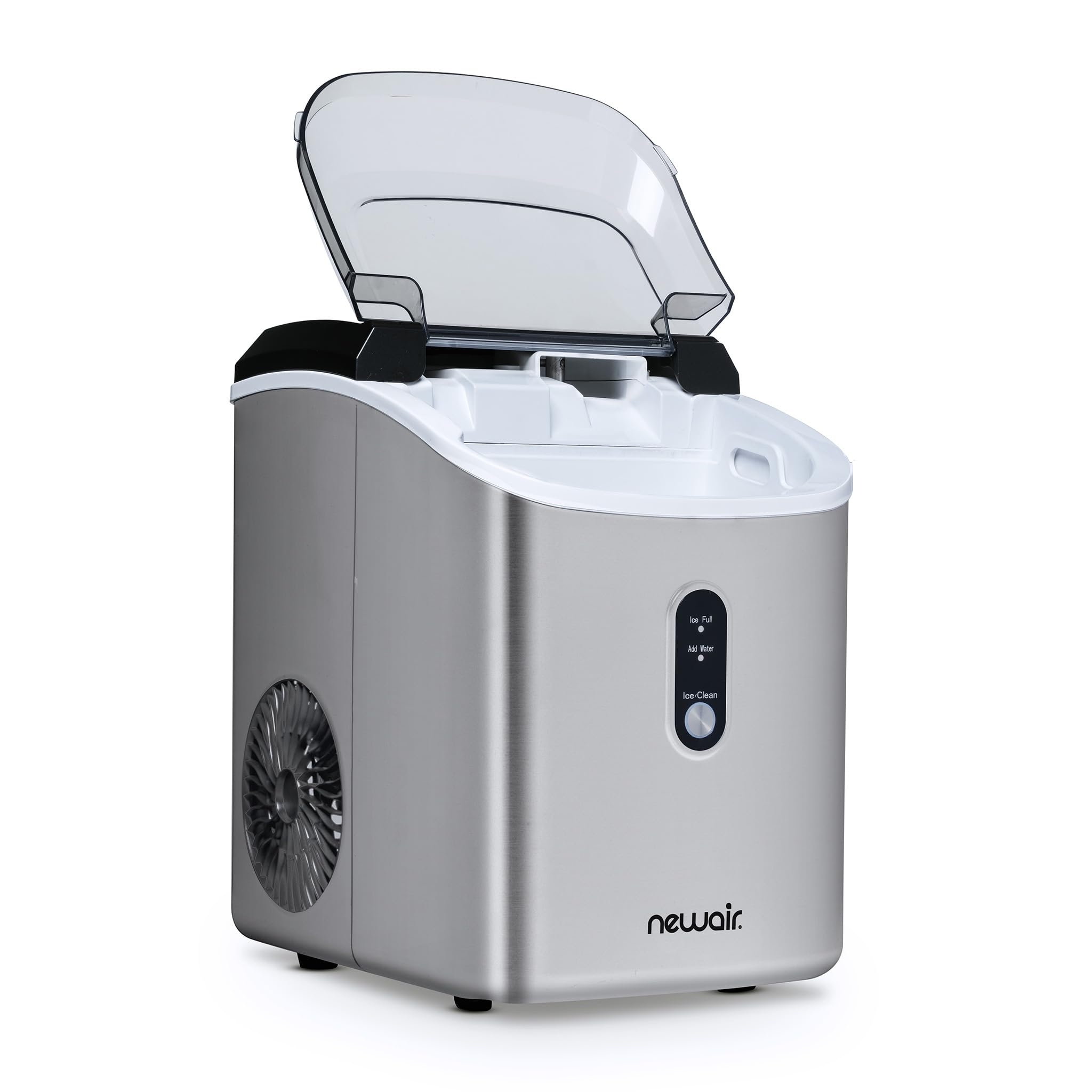 NewAir Nugget Countertop Ice Maker Machine - 26 lbs. Sonic Ice Maker with Self-Cleaning Function & Refillable Water Tank | Stainless Steel Portable Ice Machine for Home, Office, Kitchen, Coffee Bar, Parties & Outdoor Use