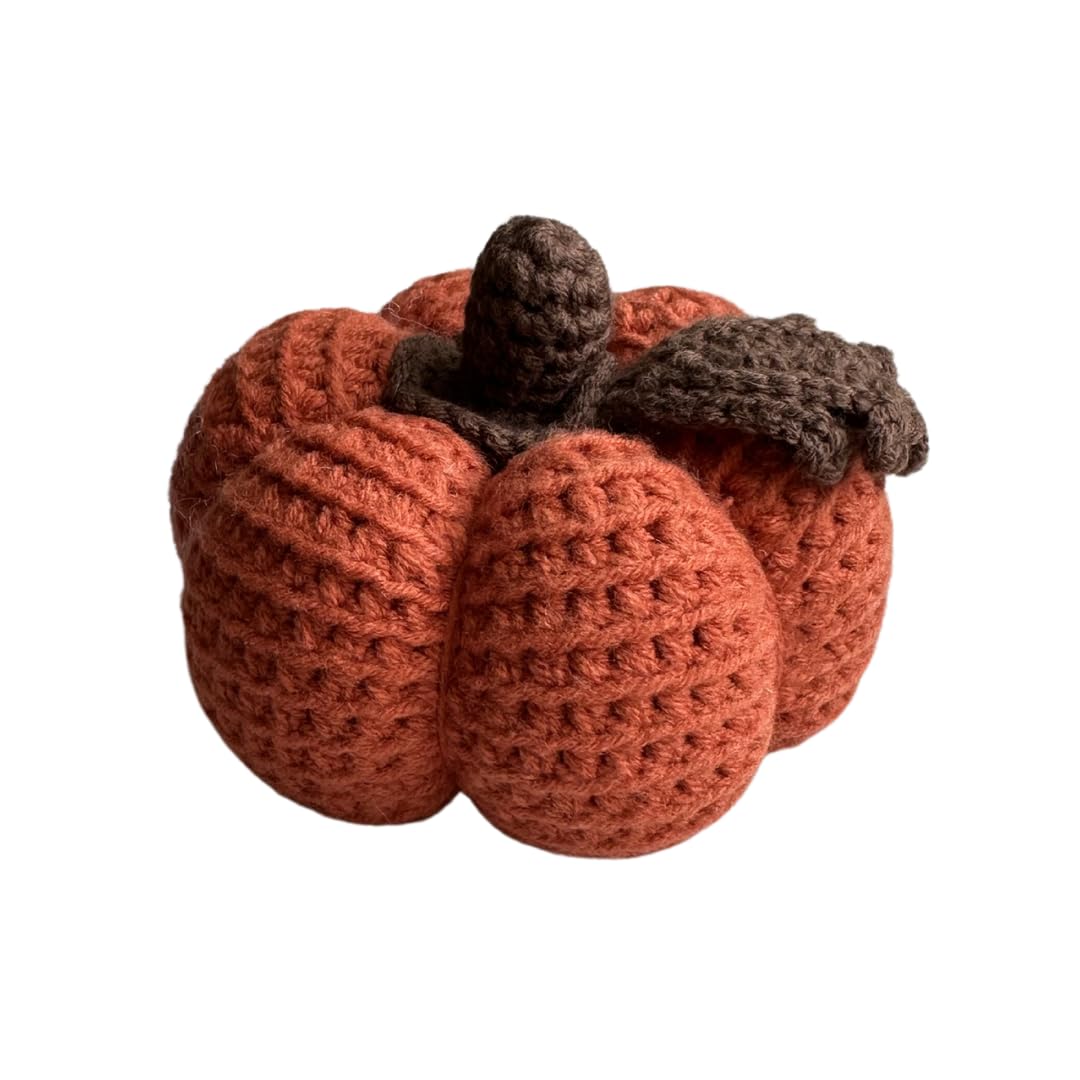 Handmade Crocheted Pumpkin Decor - Orange Fall Home Decor for Thanksgiving, Halloween & Autumn Table Centerpiece - Cozy Seasonal Decoration for Mantel, Shelf or Front Porch