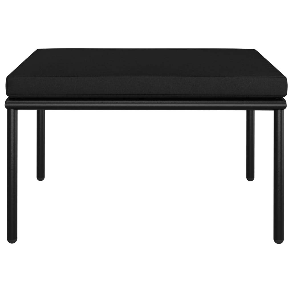 6-Piece Black PVC Wicker Patio Conversation Set with Cushions, Outdoor Sectional Sofa & Glass Coffee Table - Perfect for Garden, Poolside & Backyard Relaxation