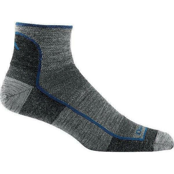 DARN TOUGH 1715 Quarter Lightweight Running Socks for Men - Moisture-Wicking & Cushioned Performance Socks for Marathon, Trail Running & Outdoor Activities