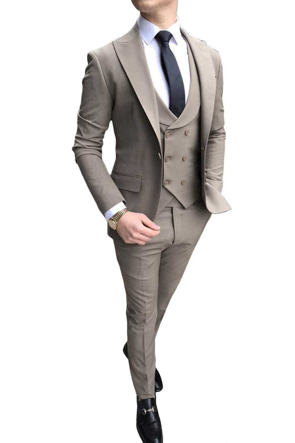 Premium 3-Piece Men's Suit Set - Slim Fit Business Suit with Jacket, Vest & Pants for Formal Wear, Office, Wedding & Special Occasions
