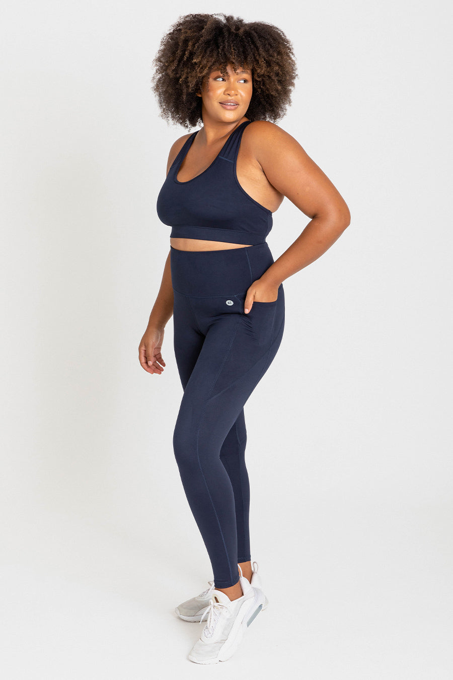 High Waist Yoga Leggings for Women - Navy Blue Workout Running Training Pants - Perfect for Gym, Pilates & Lounge Wear