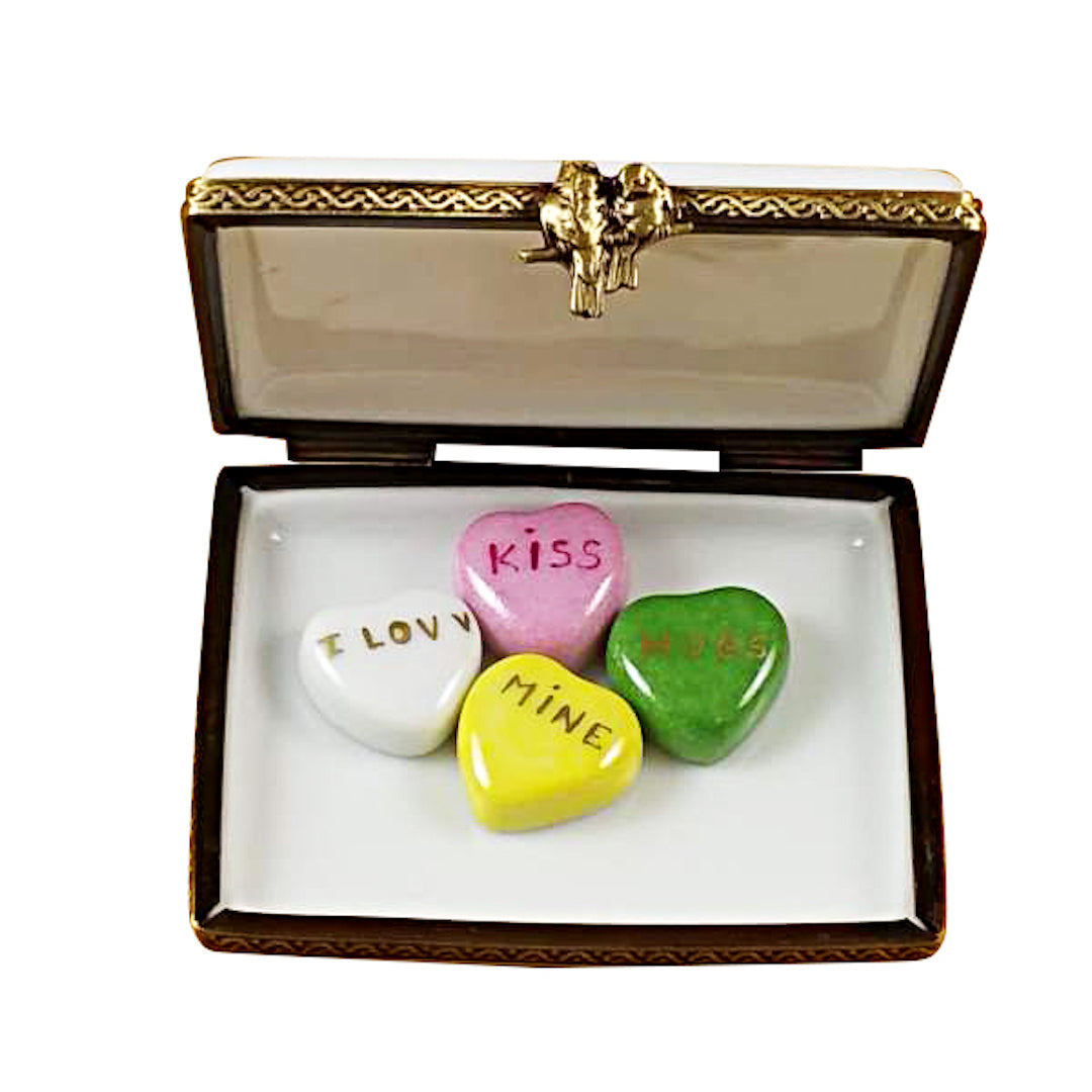 Valentine's Day Envelope with Hearts - Limoges Porcelain Keepsake Box for Love Letters & Jewelry Storage
