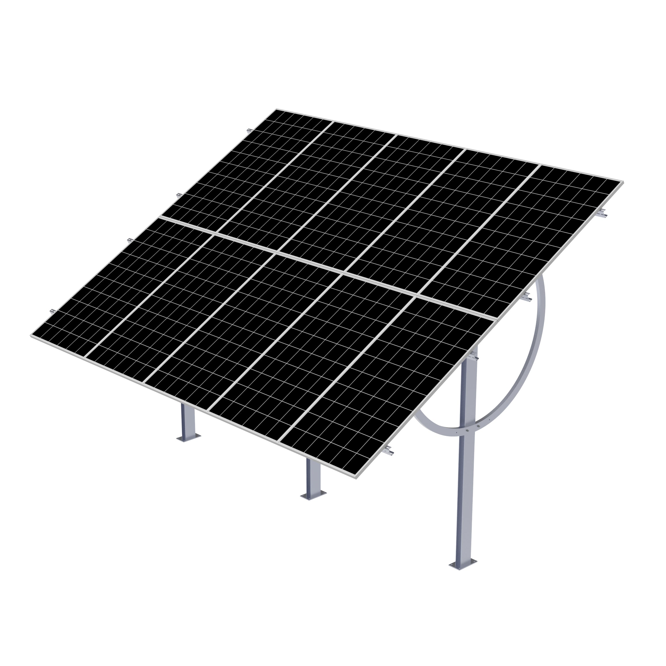 Elios Terra G10 Adjustable Solar Panel Ground Mount System for 8 Panels - Perfect for Residential & Commercial Rooftop Solar Installations