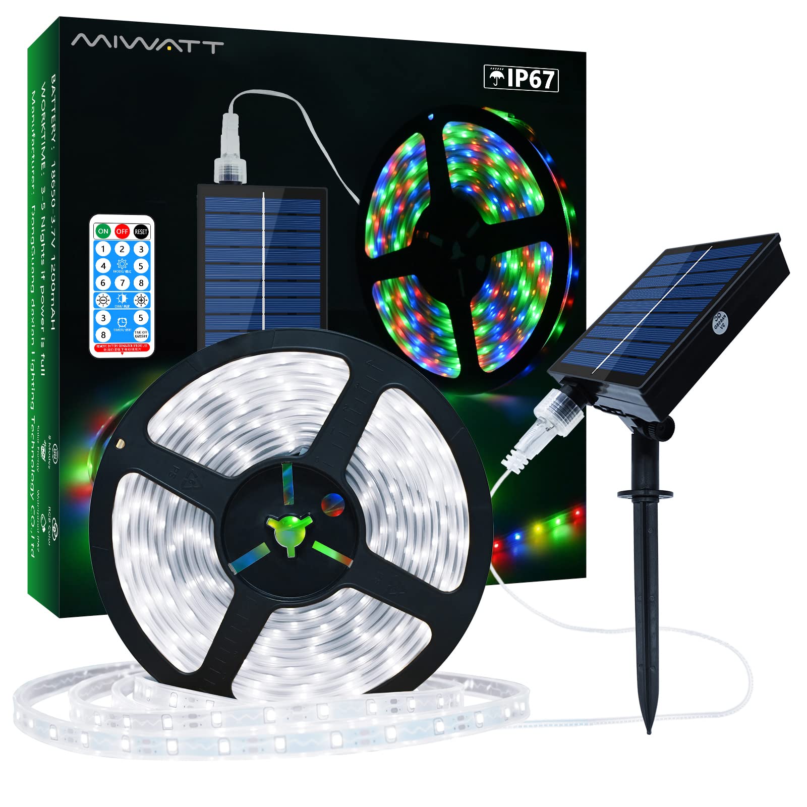 Solar LED Strip Lights Outdoor, 32.8ft 560 LEDs Waterproof Cool White Rope Lights with Remote & Solar Panel - Perfect for Garden, Trees, Christmas, Party, Patio, Fence, and Pathway Decor