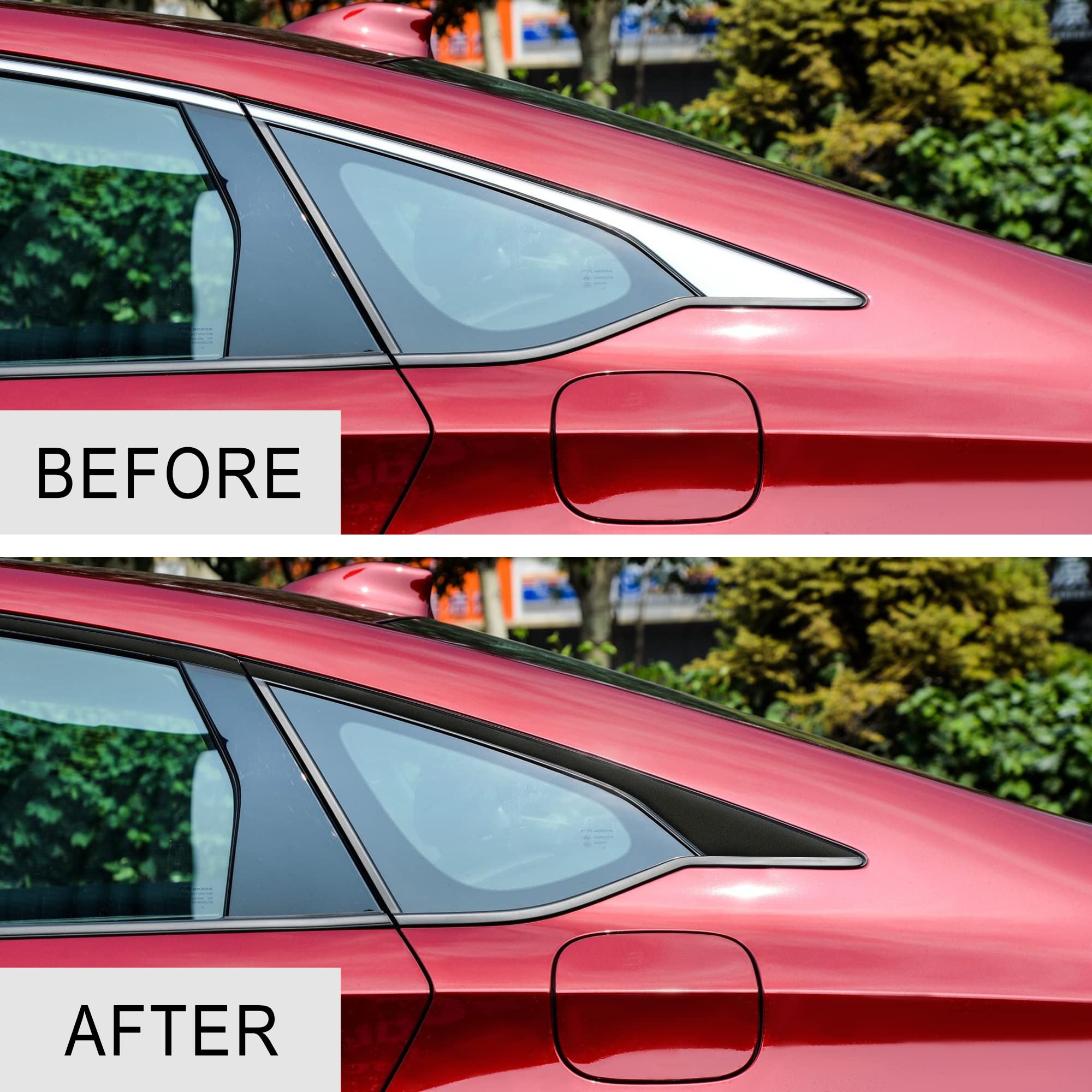 TOMALL Vinyl Car Window Edge Stickers for Honda Accord Sedan 2018-2022 | Auto Window Cover Strip Trim Accessories in Flash Black | Perfect for Car Customization & Protection