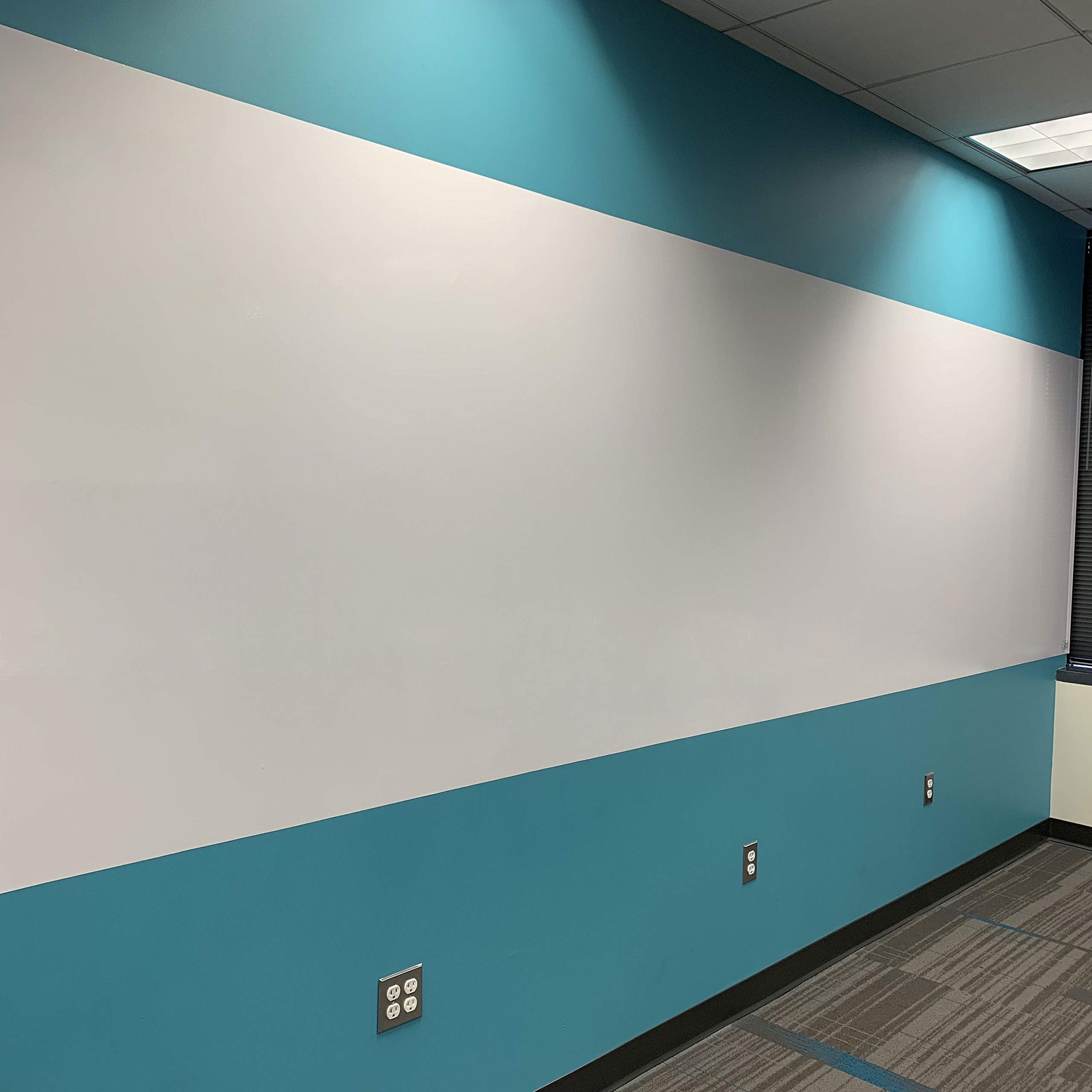 Think Board Premium 4'x10' Whiteboard Wall Sticker - Ultra-Removable Peel & Stick Dry Erase Board for Office, Home & Classroom - Stain-Proof Erasable Message Board (48