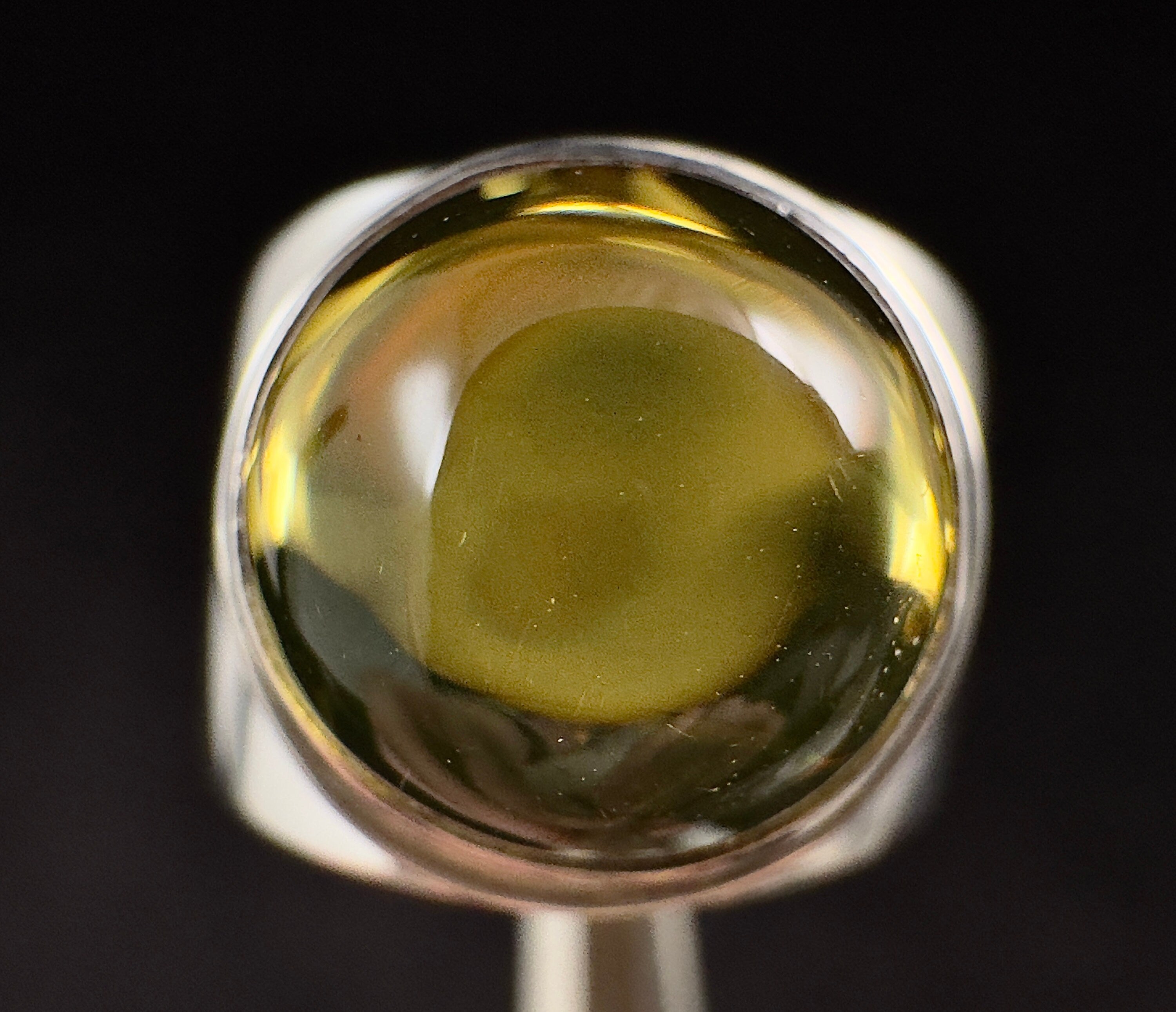 Genuine Sterling Silver Ring with Polished Natural Amber Center Stone - Size 7 - Elegant Jewelry for Women, Perfect for Weddings, Parties & Special Occasions