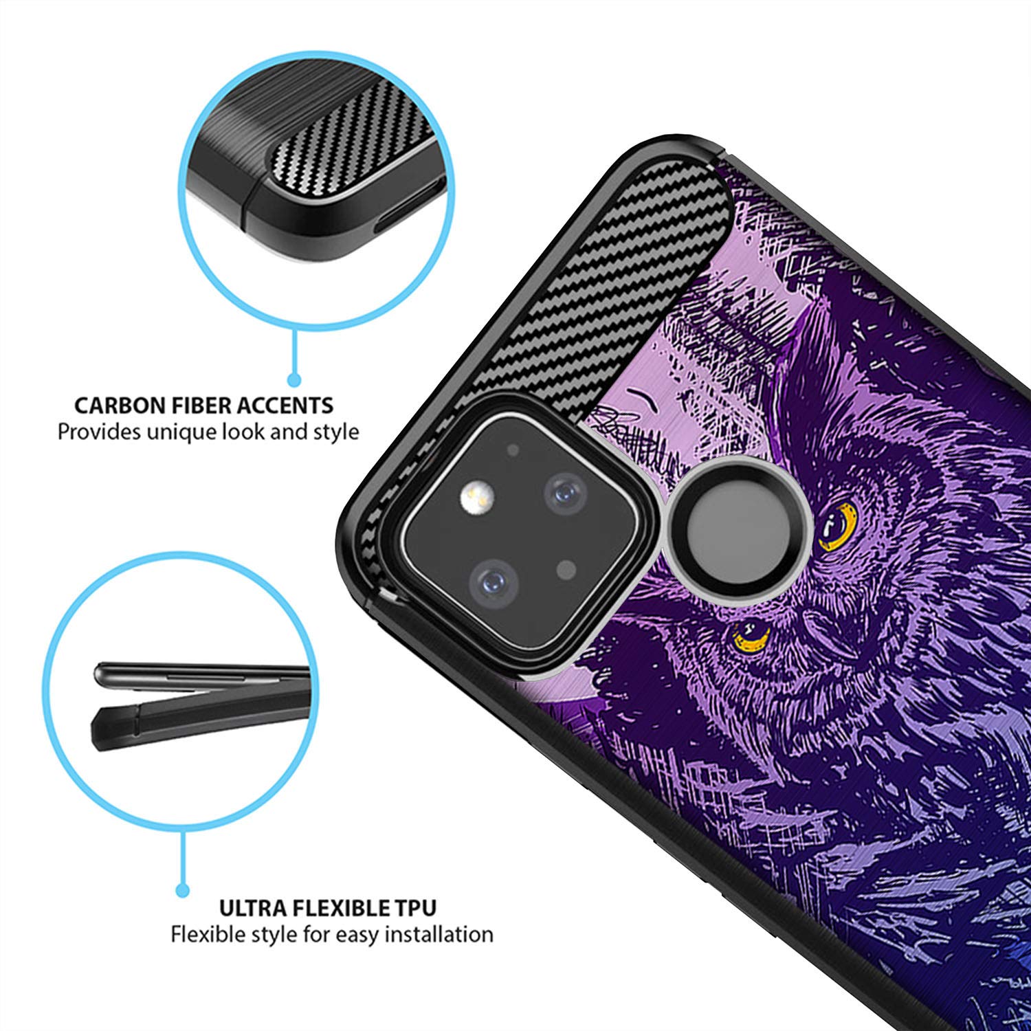 Slim Black TPU Case for Google Pixel 5 | Textured Cover for Daily Protection