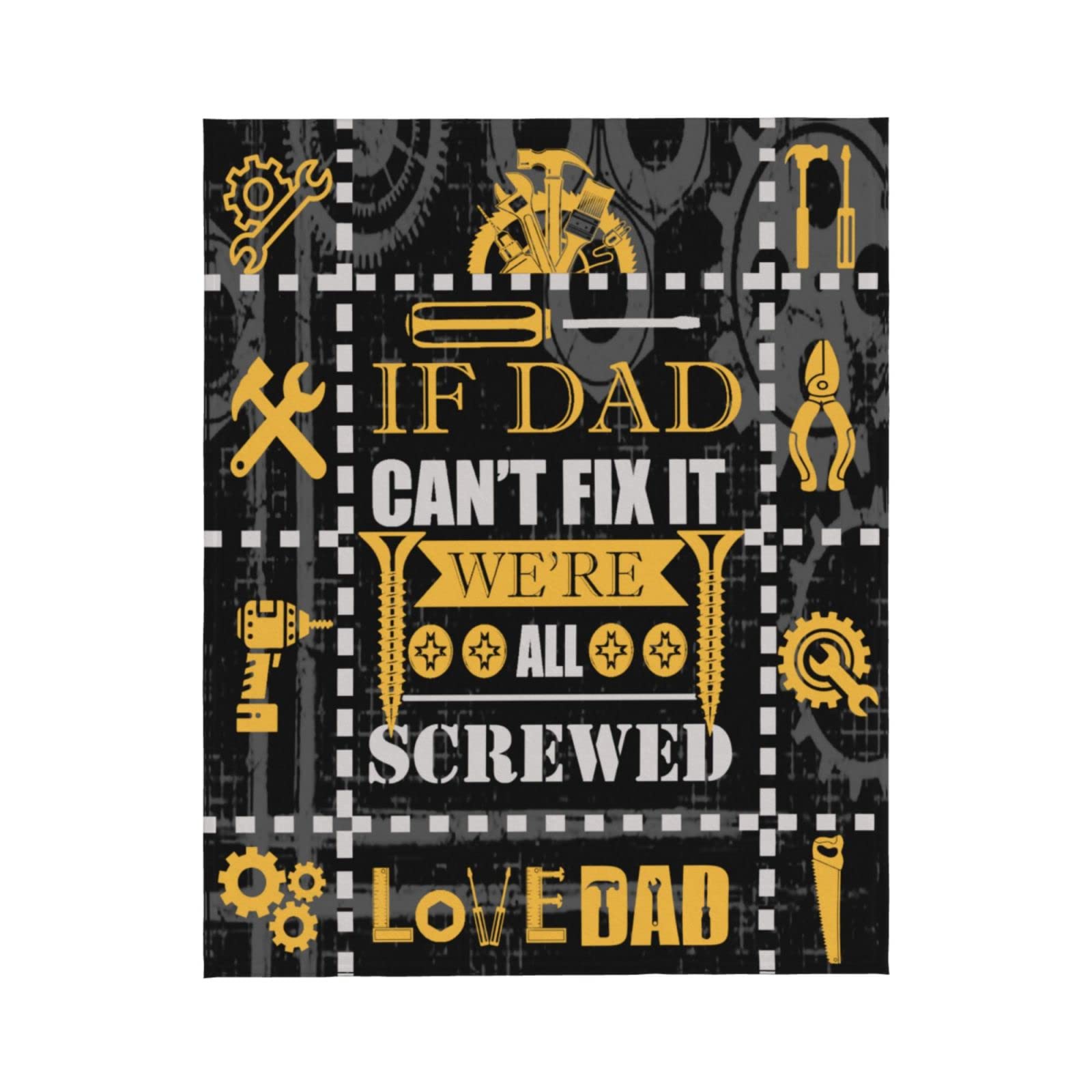 Personalized Dad Blanket Gift - Lightweight Microfiber Summer Quilt Throw 50x40 Inches - Perfect Birthday Present for Father's Day, Home, Bed & Sofa - Cozy Gift for Dad to Relax in Living Room or Outdoor