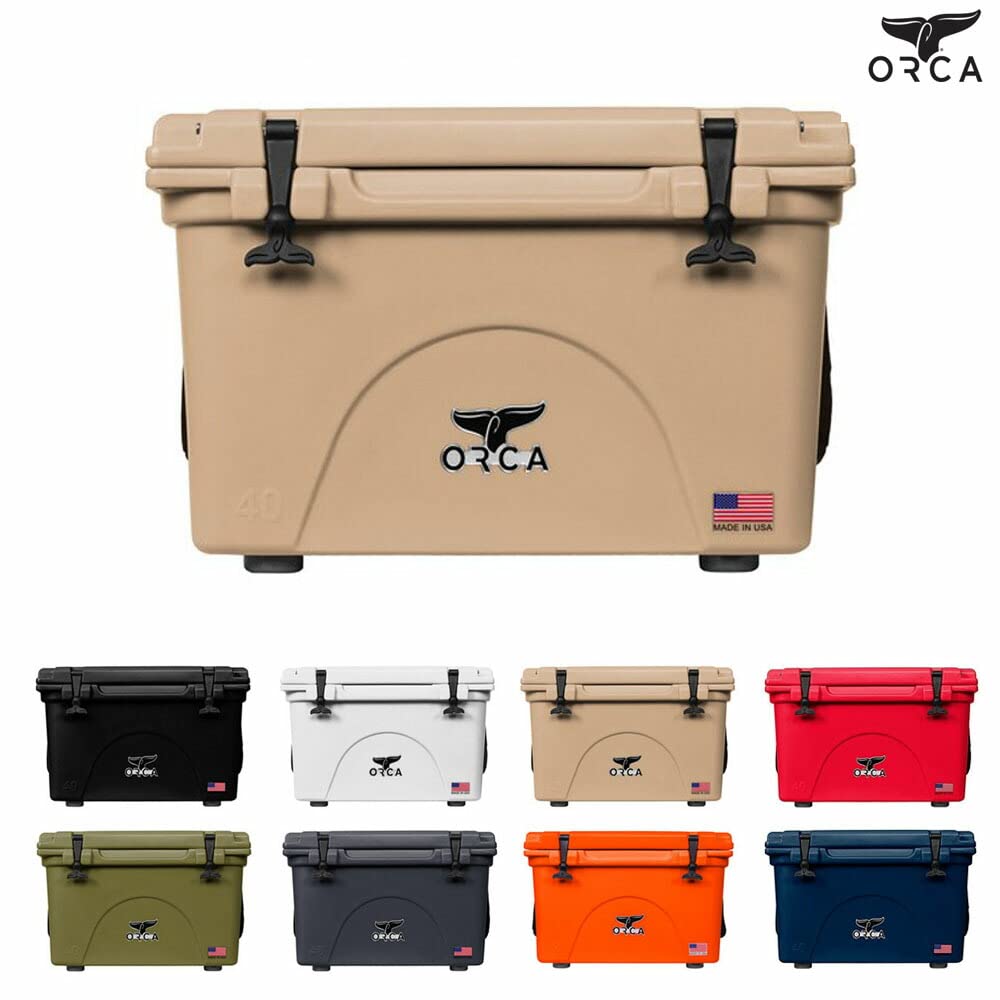 ORCA 40 Quart Hard Sided Cooler - Heavy Duty Insulated Ice Chest with Leakproof Design, Industry Leading Ice Retention Keeps Drinks Cold for 8 Days | Perfect for Camping, Beach Trips, Tailgating & Outdoor Adventures