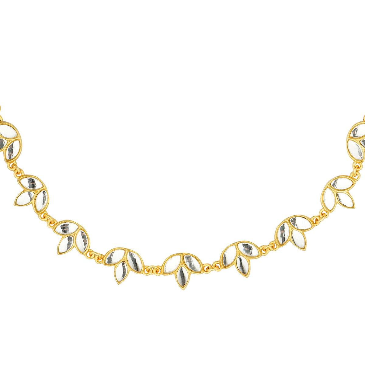 Exquisite Padma Necklace with Mirror Polki – Elegant Indian Jewelry for Women | Perfect for Weddings, Parties & Special Occasions
