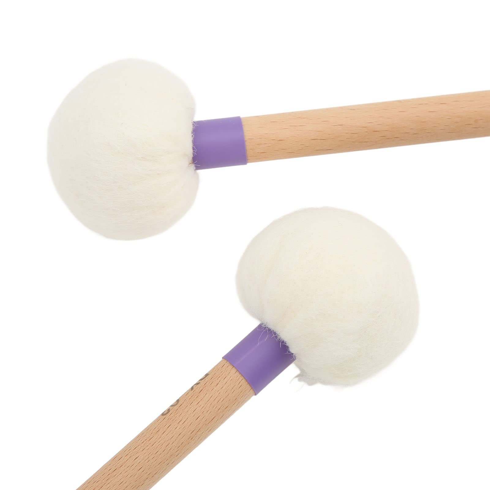 2Pcs Premium Felt Drum Mallets with Maple Wood Handle - Percussion Sticks for Bass Drums, Timpani & Snare Drums - Perfect for Orchestras, Marching Bands & Drum Practice