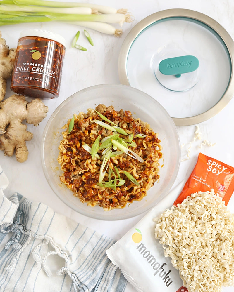 Momofuku Spicy Chili Pork Ramen Noodles - Authentic Korean Instant Noodles for Quick Meals, Snacks & Late Night Cravings