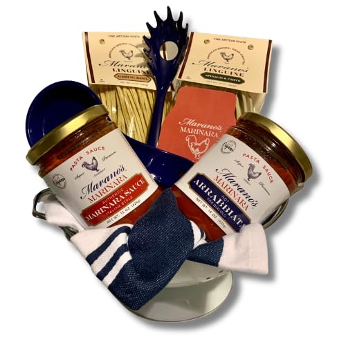 Marano Foods Gourmet Navy Gift Basket - Premium Pasta Sauces, Artisan Pastas & Chef's Quality Kitchen Essentials | Perfect Gift for Food Lovers, Italian Cuisine Enthusiasts & Holiday Gift Giving