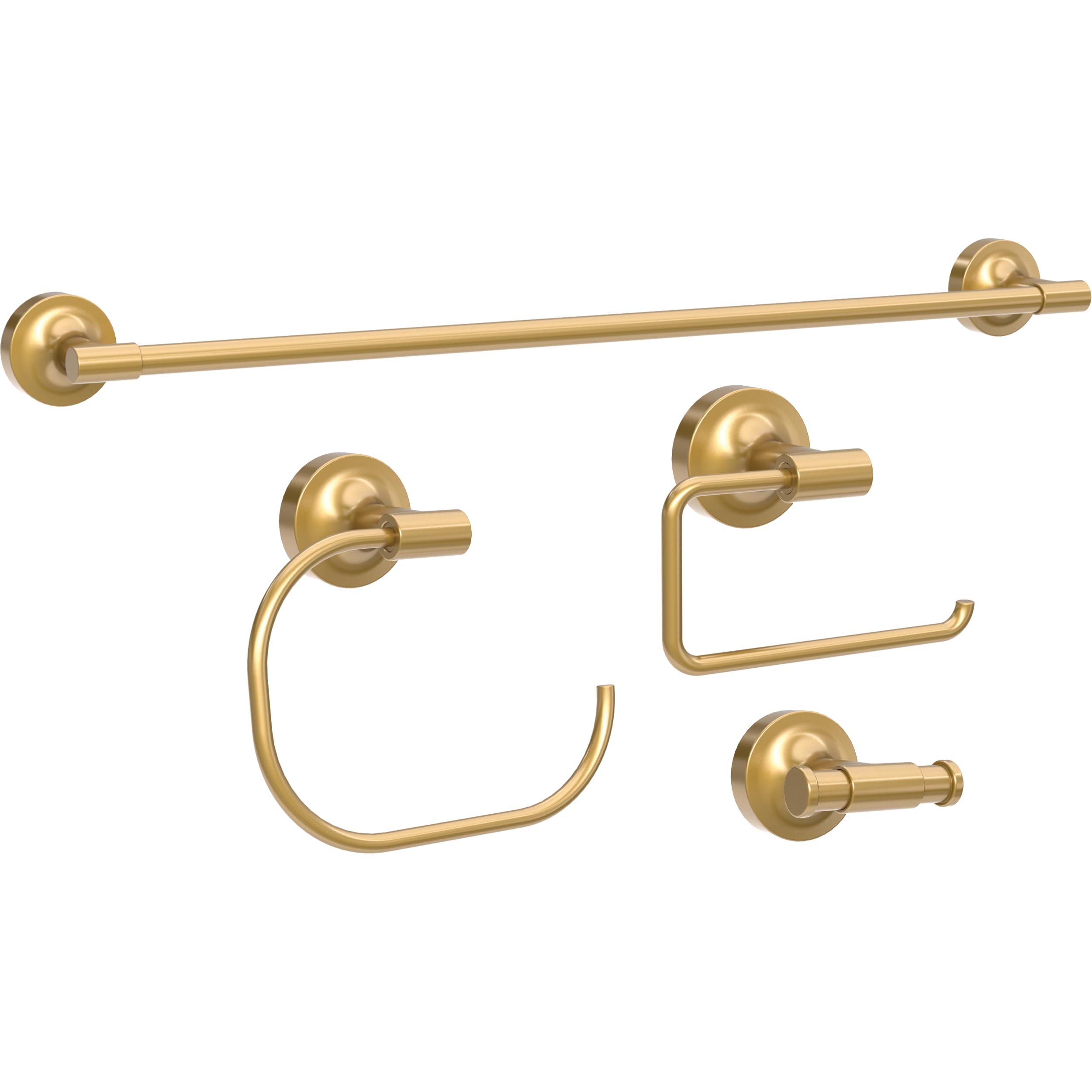 Franklin Brass Voisin 1-Pack Satin Gold Toilet Paper Holder - Single Post Wall Mount Tissue Roll Rod with Hook | Bathroom Storage Organizer | Perfect for Modern Bathrooms, Powder Rooms & Guest Baths VOI50-BB
