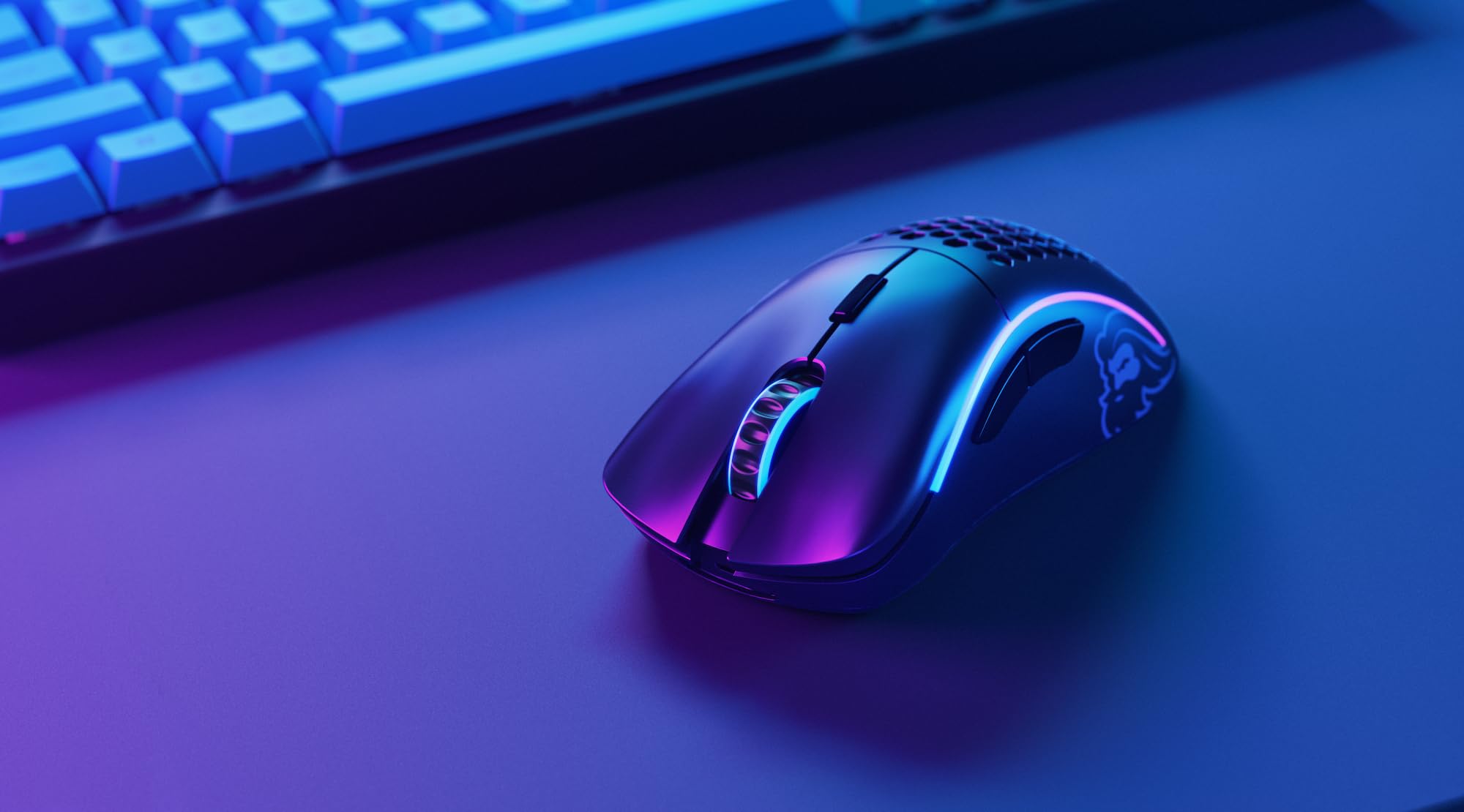 Glorious Model D- Wireless Gaming Mouse - Ultra Lightweight 67g, Honeycomb Design, RGB Lighting, Ergonomic, 2.4GHz Lag-Free, 71-Hour Battery - Matte Black - Perfect for FPS, MOBA & Esports Gaming