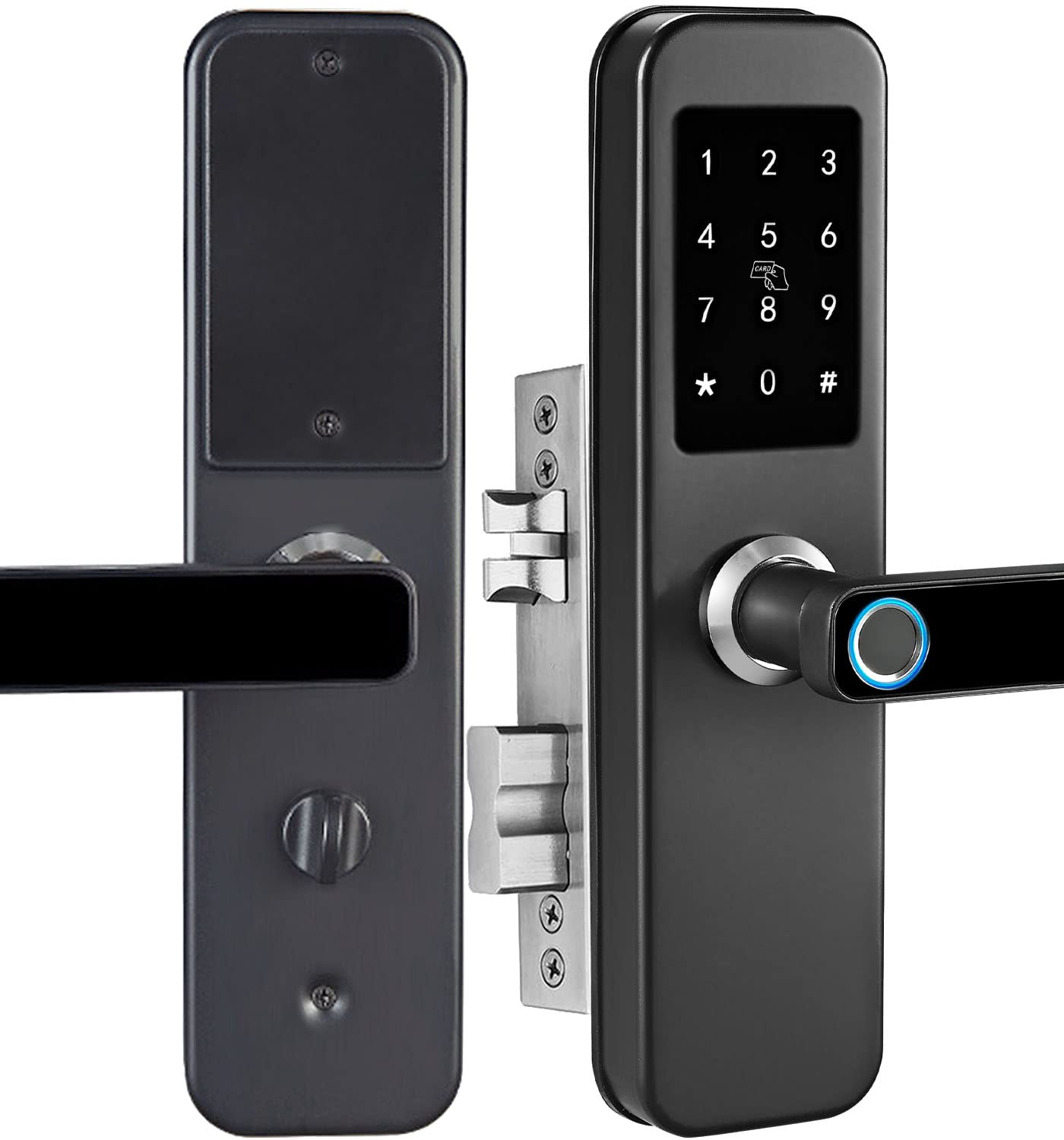 Smart Fingerprint Door Lock with Keyless Entry Keypad - Biometric Digital Door Lock with WiFi Remote Control & Auto-Locking for 35-85mm Wood Doors | Secure Home, Office & Apartment Entry