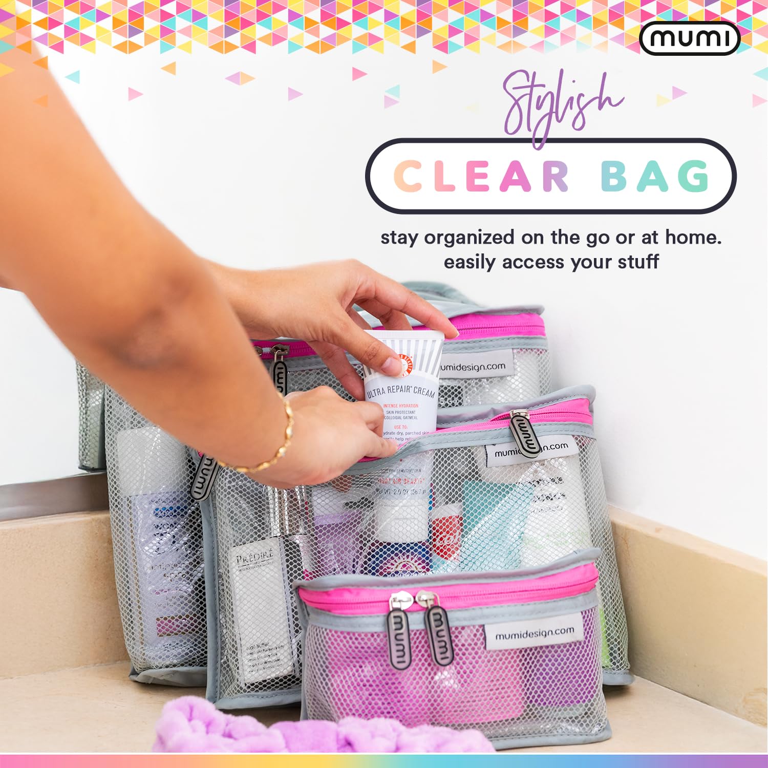 Water-Resistant Travel Toiletry Bag Set of 3 - Portable Cosmetic Organizer for Men & Women - Perfect for Makeup, Shaving Essentials & Travel Accessories - Ideal for Vacation, Gym & Business Trips