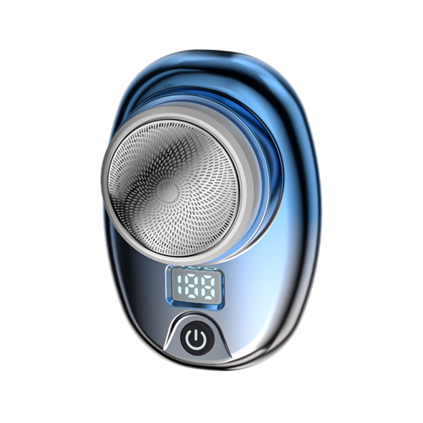 Portable Mini Electric Shaver for Men - Waterproof USB Rechargeable Rotary 3-Blade Shaver with LCD Display - Compact Travel & Gym Razor - Perfect for Business Trips, Camping & Daily Grooming (Blue)