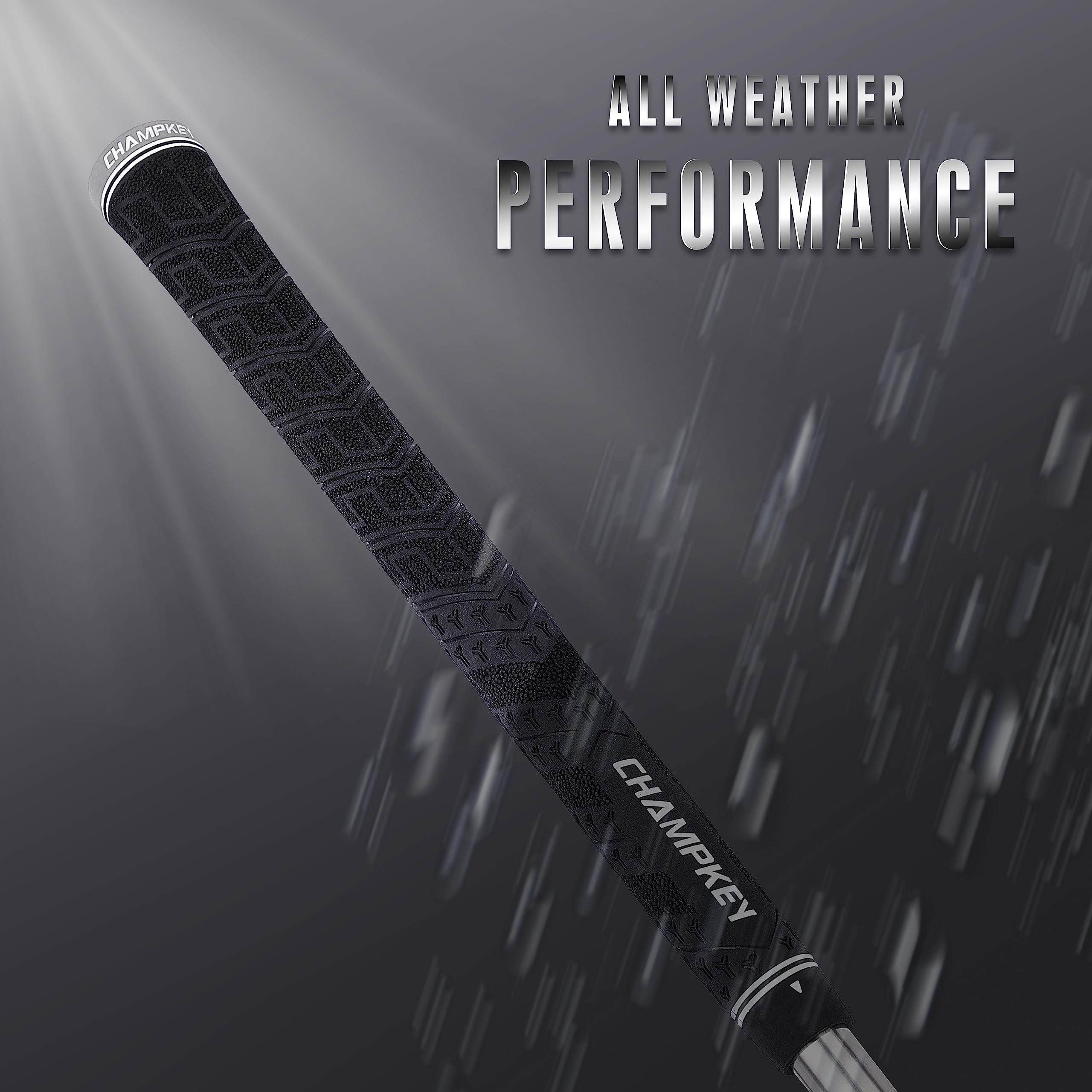 CHAMPKEY Y-PRO Performance Rubber Golf Grips 13 Pack with All Repair Kits - All Weather Control Golf Club Grips for Enhanced Traction & Swing Stability - Perfect for Professional & Amateur Golfers in Rain or Shine Conditions