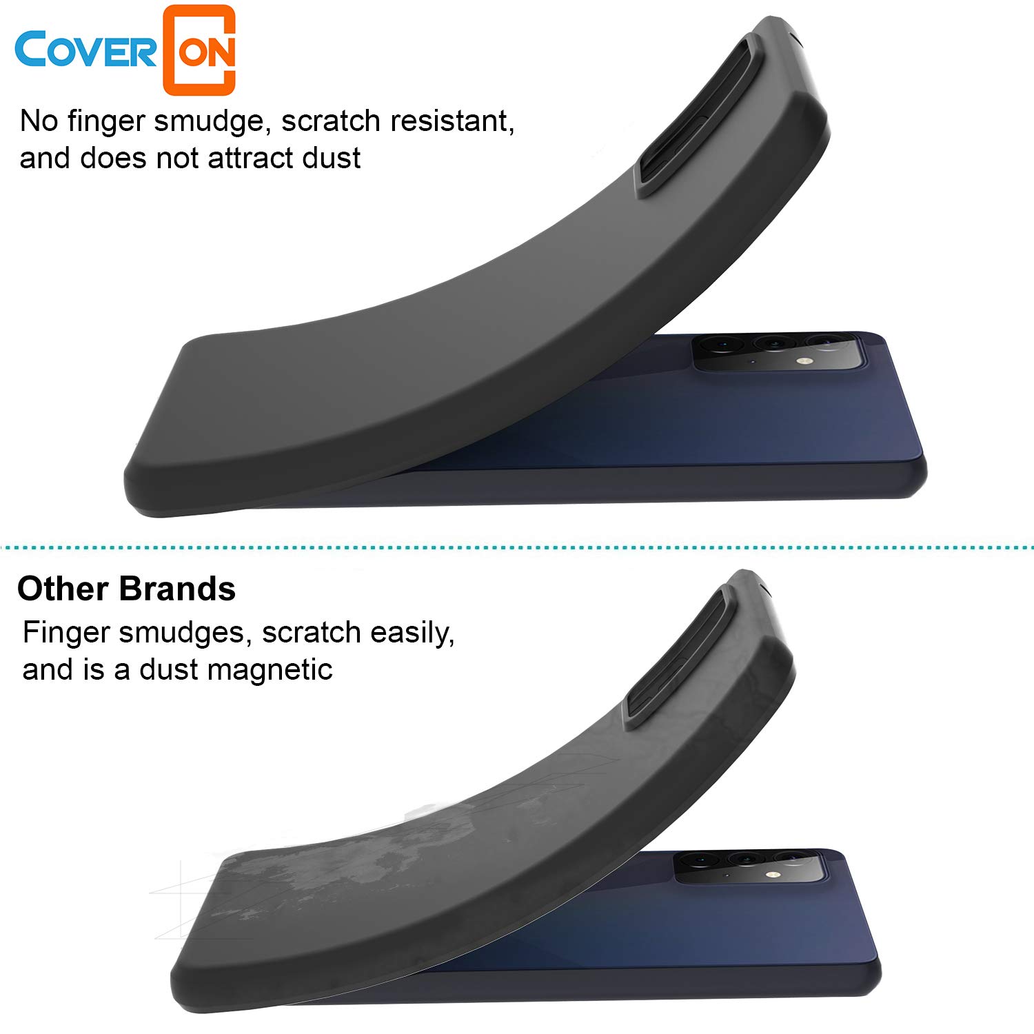 CoverON Slim TPU Case for Samsung Galaxy A52 - Flexible Soft Protective Phone Cover in Black | Perfect for Everyday Use & Drop Protection