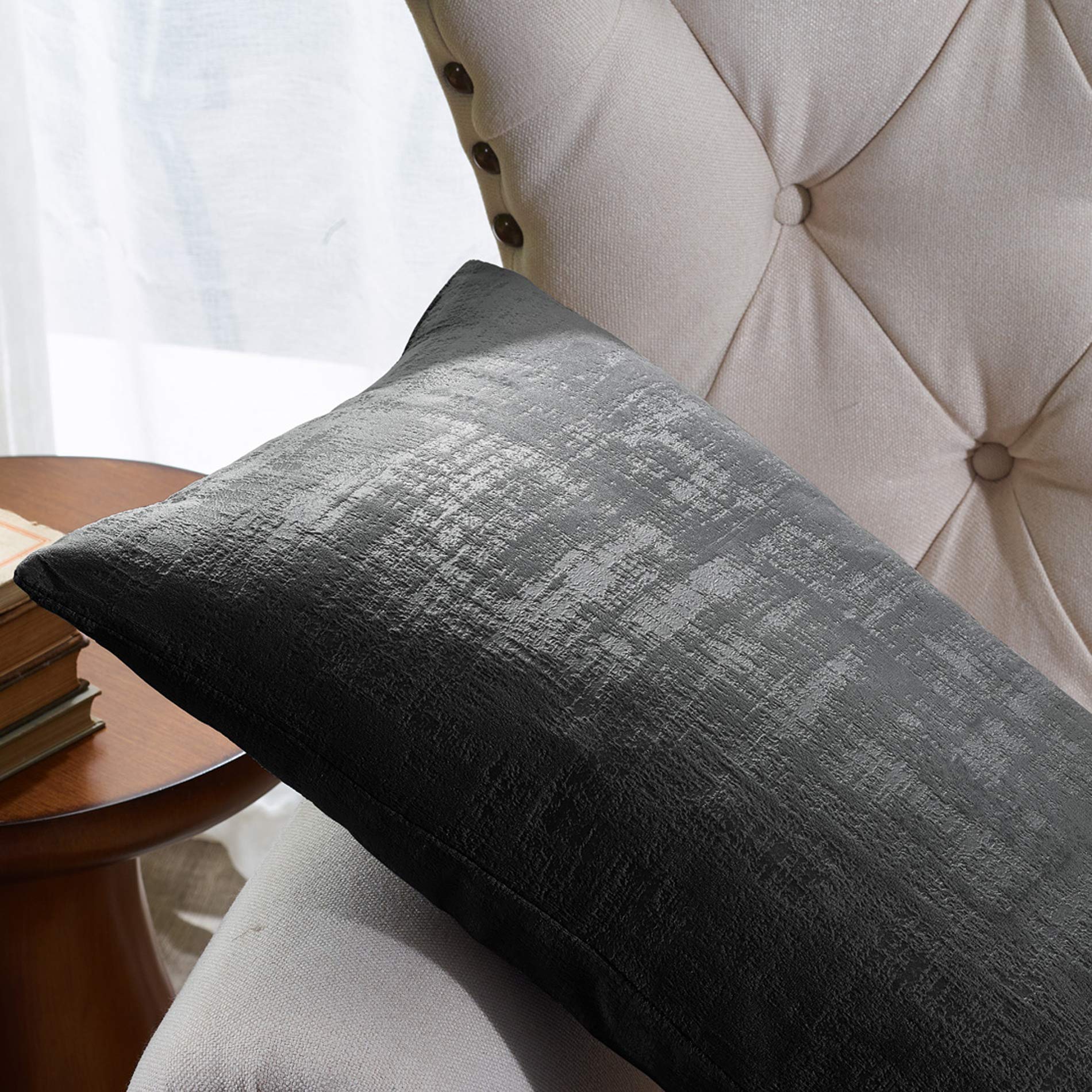 Luxury Textured Velvet Lumbar Pillow Covers Set of 2 - 14