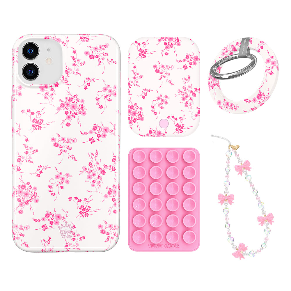 French Rose Floral iPhone Case with Grip - Elegant Protective Phone Cover for iPhone 13/14/15 Pro Max - Perfect for Women, Gift Giving & Everyday Use