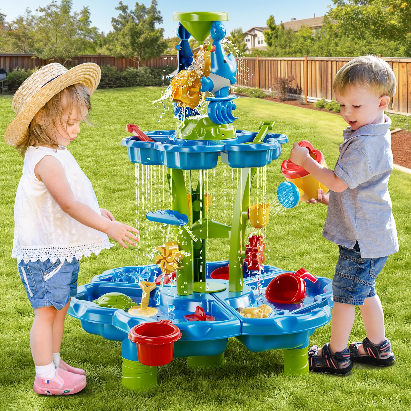 **Best Water and Sand Table for Toddlers 3-8 - Outdoor Sensory Activity Toy for Kids, Summer Beach & Backyard Play - Perfect for Ages 3,4,5,6,7,8 - Great for Sensory Development & Outdoor Fun**