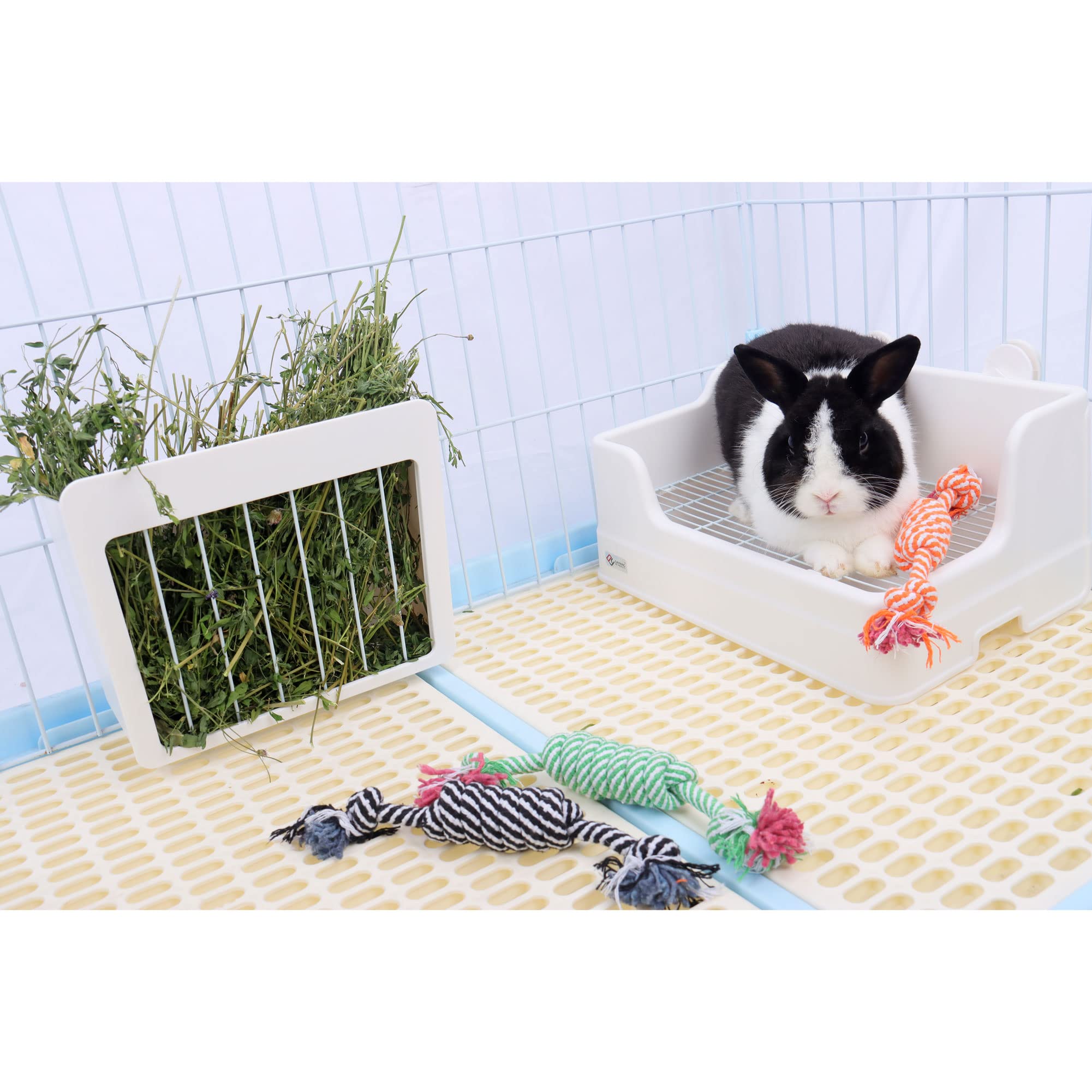 Premium Rabbit Hay Feeder Rack - Durable Small Animal Food Dispenser for Rabbits, Guinea Pigs, Chinchillas & Hamsters - Reduce Waste & Mess - Perfect for Cages, Hutches & Indoor/Outdoor Use