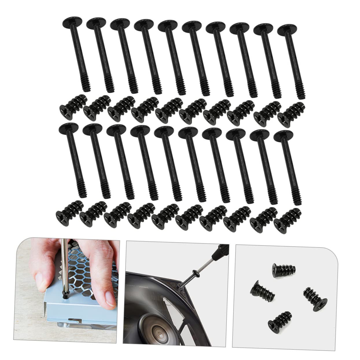TEHAUX 50pcs Computer Case Fan Screws - Short Mounting Screws for PC Cooling Fan Installation | Perfect for DIY PC Builds & Case Fan Upgrades