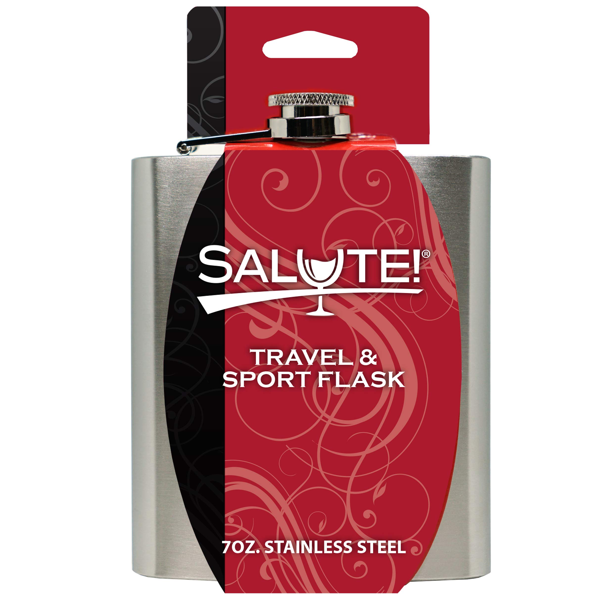 Salute! Old West Collection Black Travel & Sport Flask - Perfect for Outdoor Adventures, Camping, and Hiking