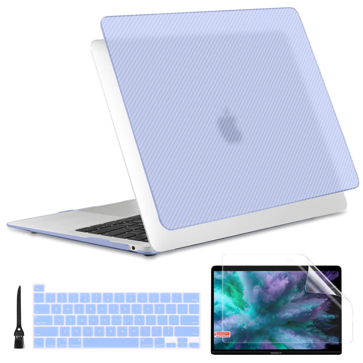 2022 Upgraded Ultra Thin Carbon Fiber MacBook Pro 13 Case - Compatible with M1/M2 Chip (A2338 A2251 A2289) 2020-2022 Models | Lightweight Protective Cover in Blue | Perfect for Work, Travel & School Use