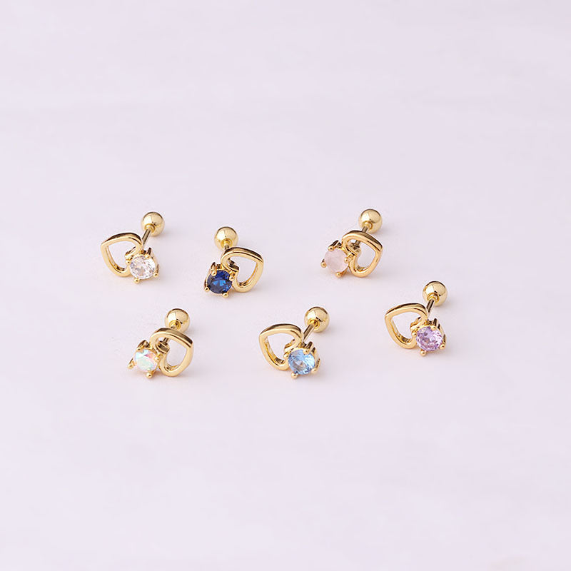 20G Sweet Hollow Heart Tragus Cartilage Piercing Stud - Hypoallergenic Stainless Steel Earrings for Women | Perfect for Daily Wear, Parties & Gifts (HSPJ724)
