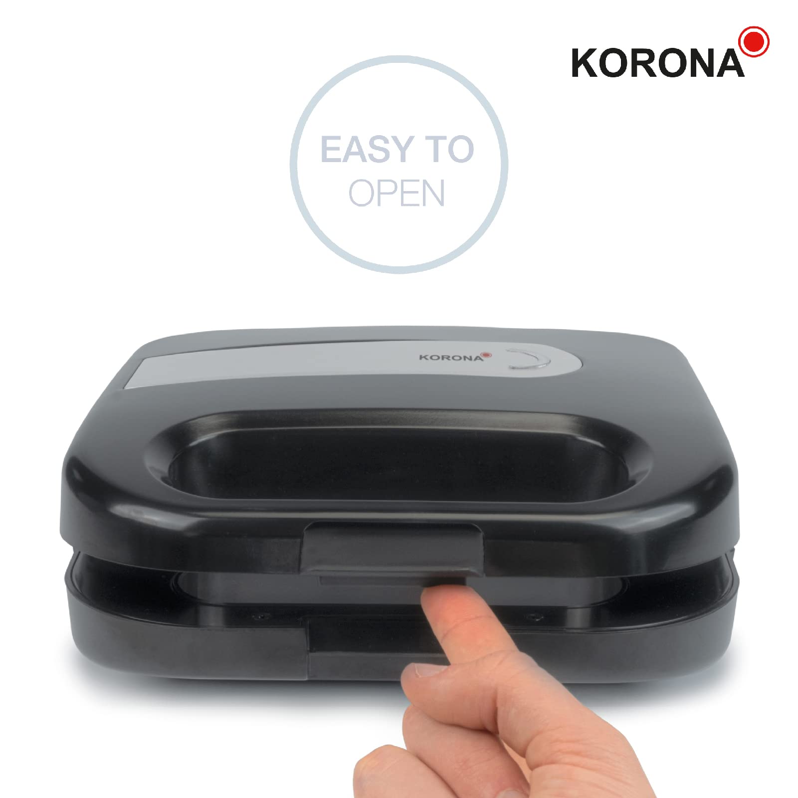 Korona 47019 - XXL Panini Maker, 750W, Non-Stick Coating, Space-Saving Design, Fits American Sandwich Discs, Easy to Clean - Perfect for Home, Office & Cafes